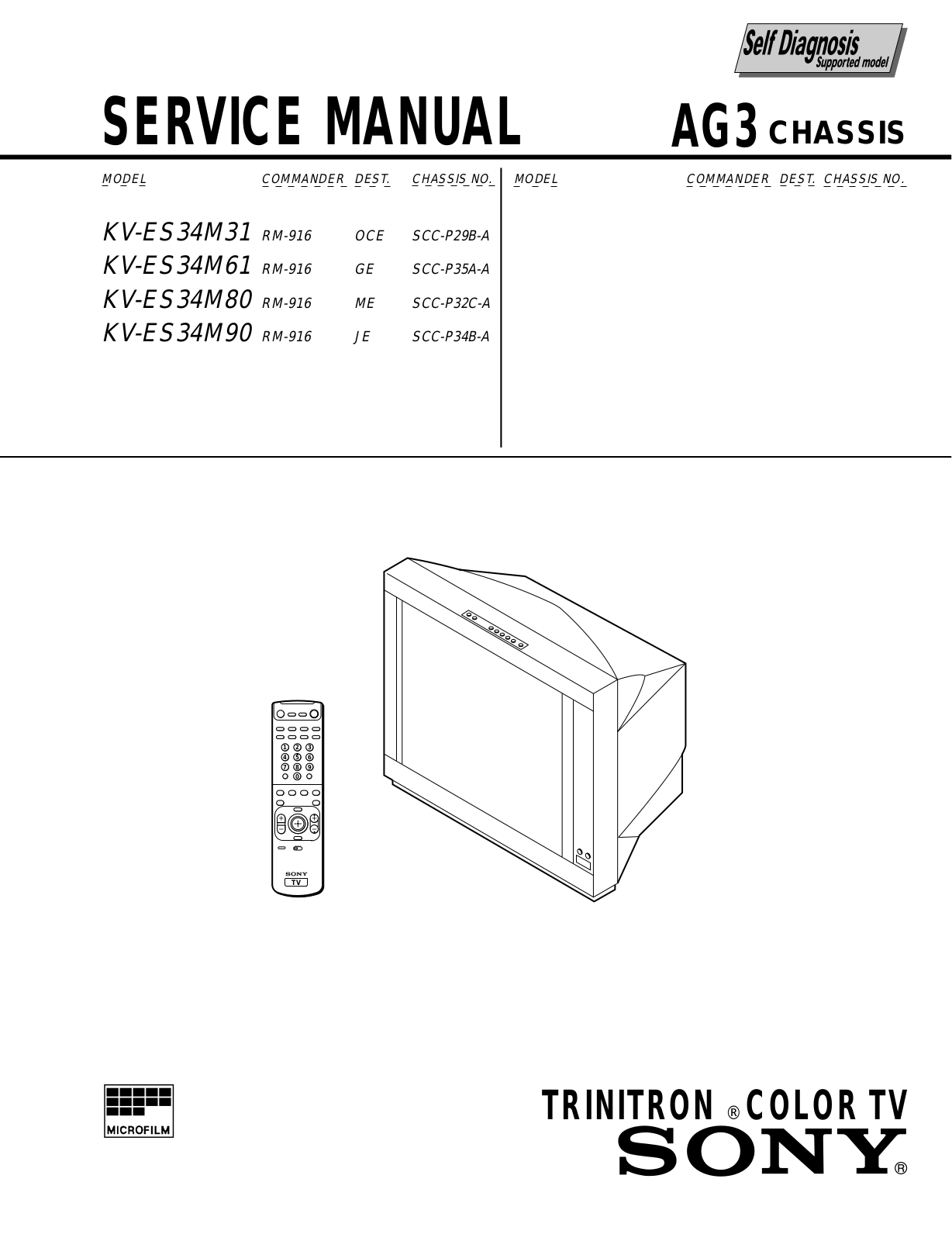 Sony KV-ES34M31, KV-ES34M61, KV-ES34M80, KV-ES34M90 Service manual