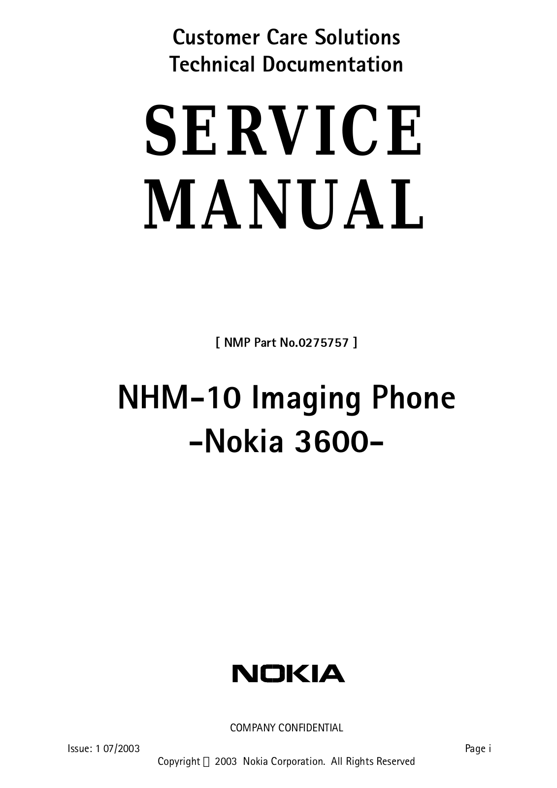 Nokia 3600 Service manual