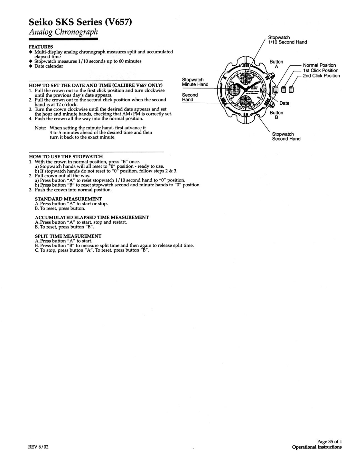 Seiko SKS User Manual