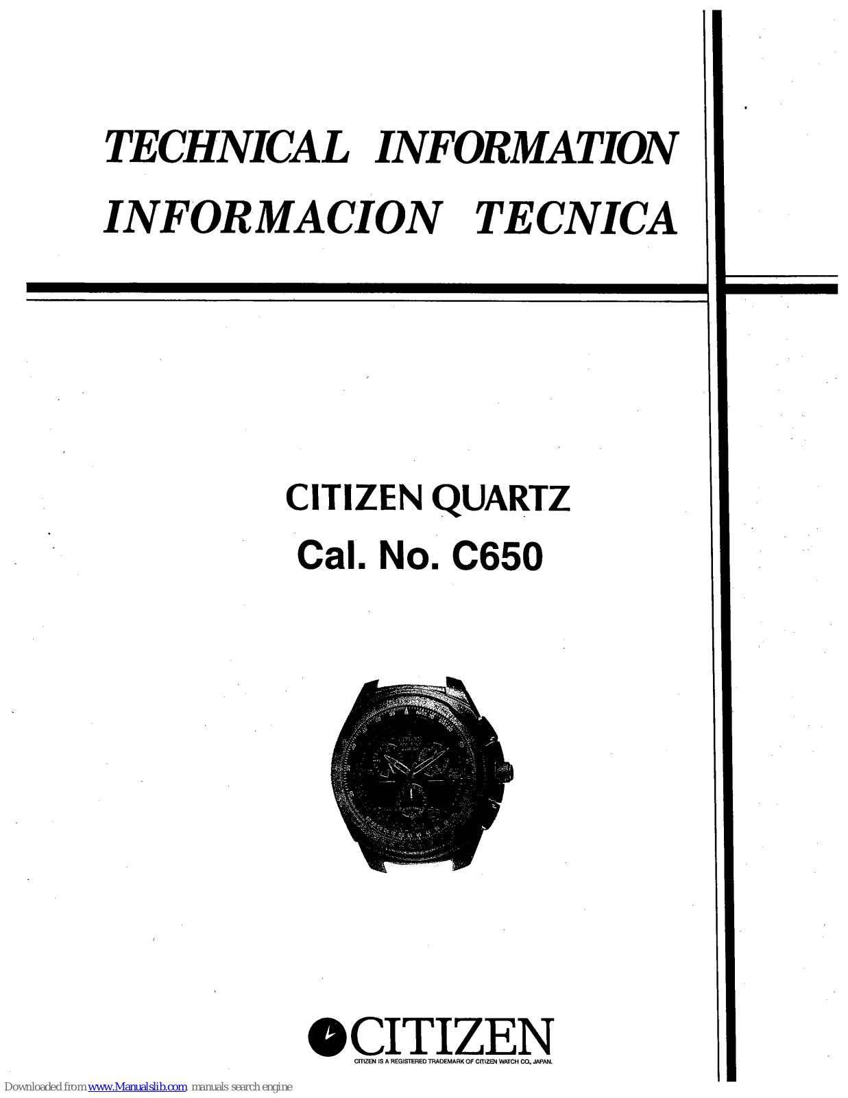 Citizen Quartz C650 Technical Information - ManualMachine.com