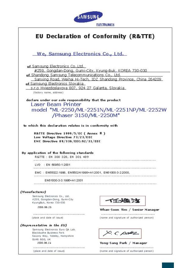 SAMSUNG ML-2252W User Manual