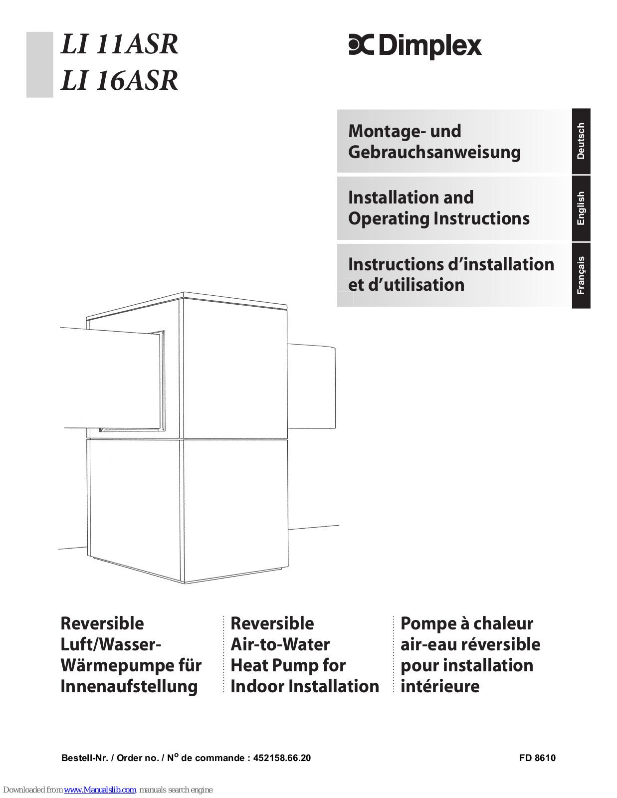 Dimplex LI 16ASR, LI 11ASR Installation And Operating Instructions Manual