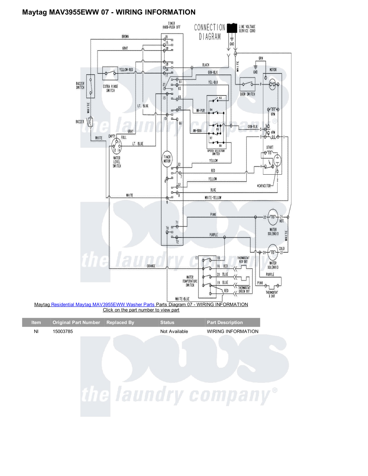 Maytag MAV3955EWW Parts Diagram