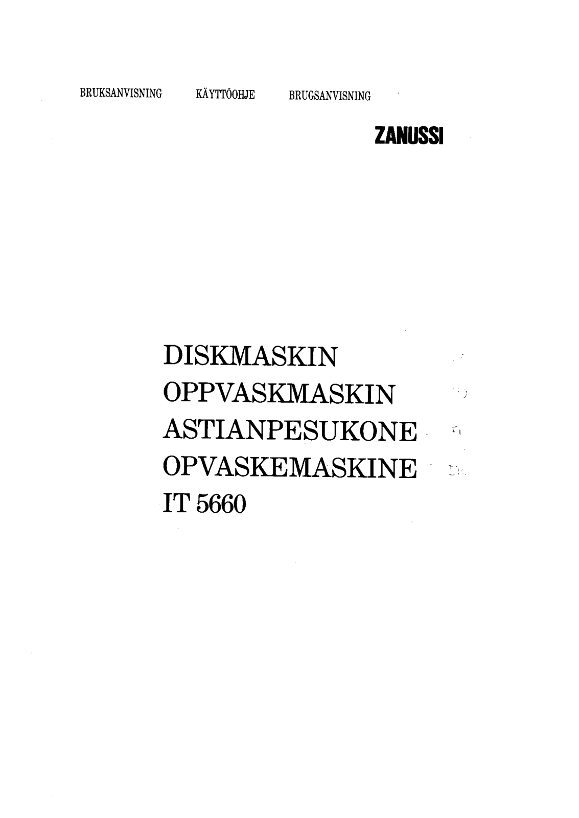 Zanussi IT5660 User Manual