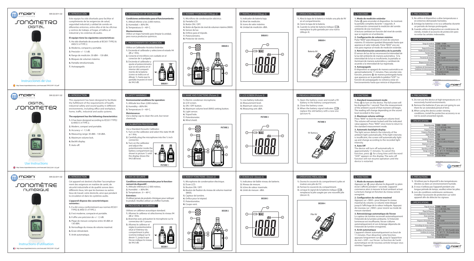 imperii electronics Digital Sonometer Instruction Manual