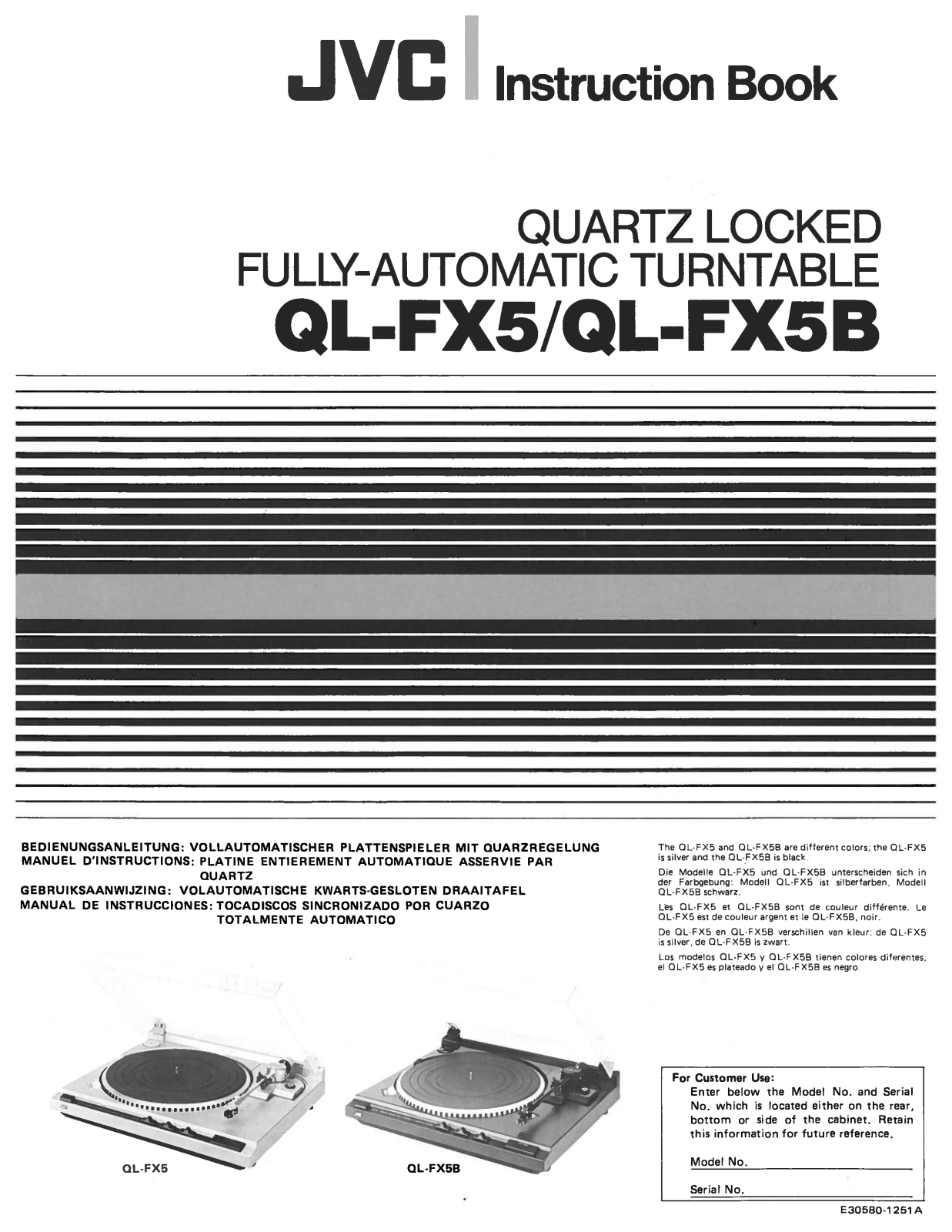 Jvc QL-FX5 Owners Manual
