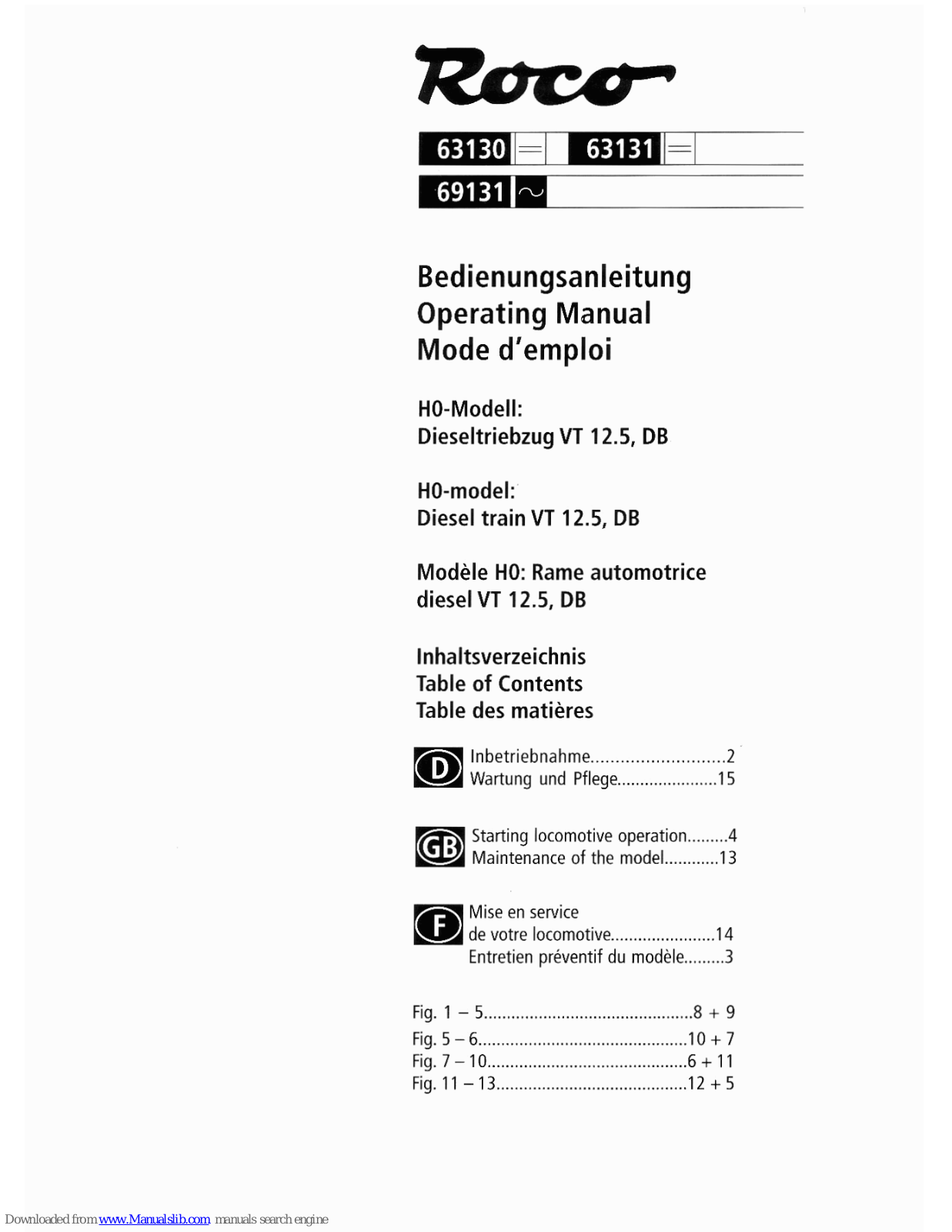 roco 63130, 63131, 69131 Operating Manual - ManualMachine.com