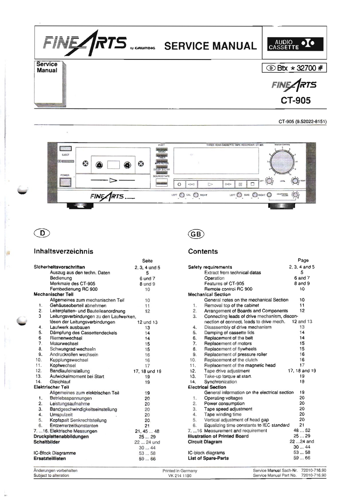 Grundig CT-905 Service Manual