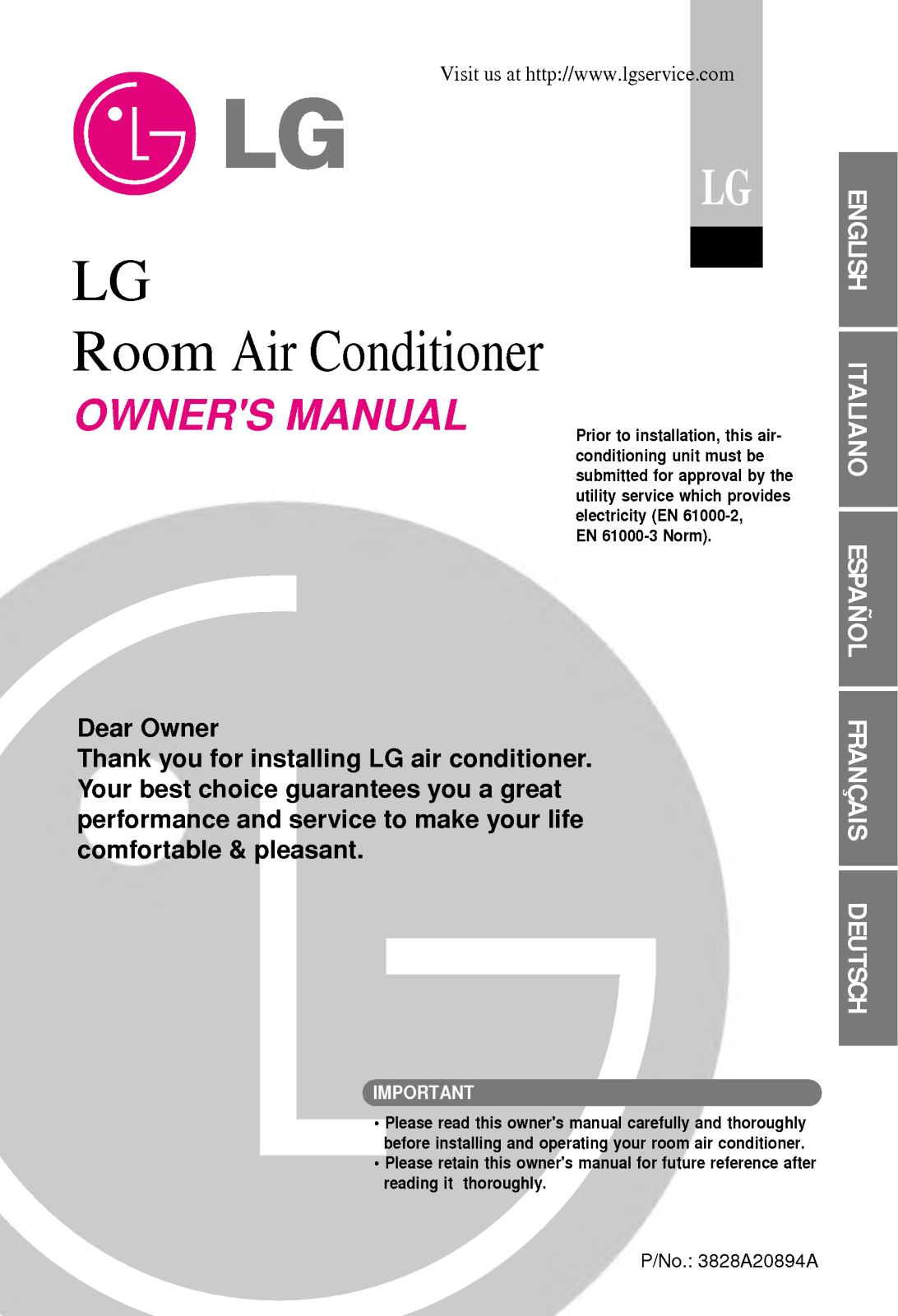 LG C12AHU Manual