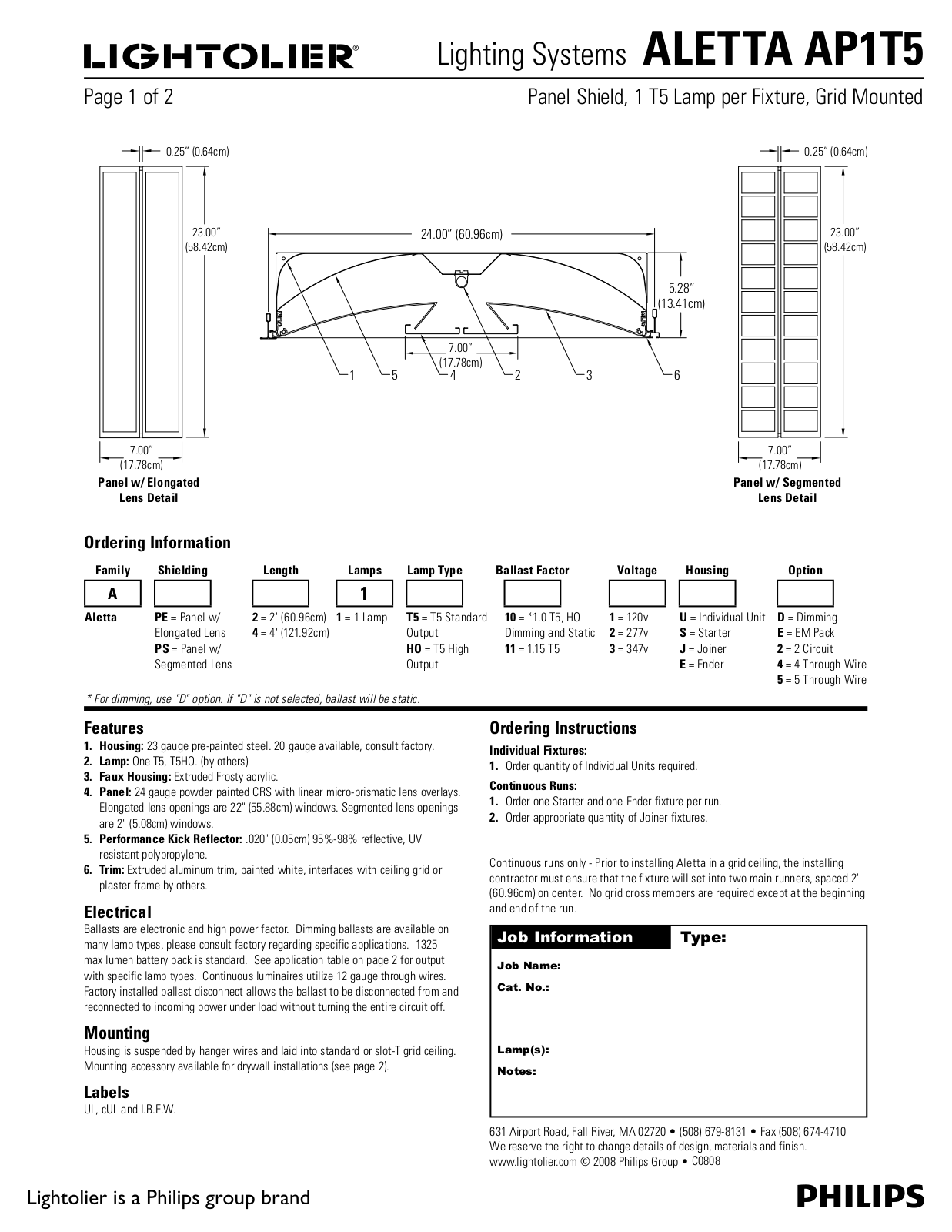 Lightolier AP1T5 User Manual