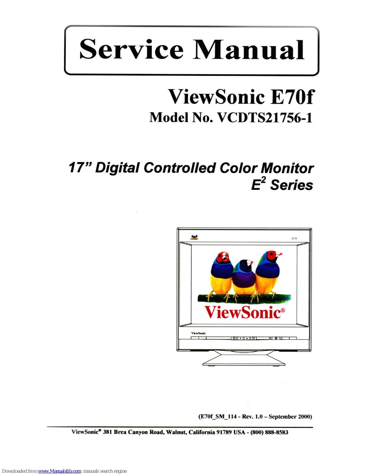 ViewSonic VCDTS21756-1 Service Manual