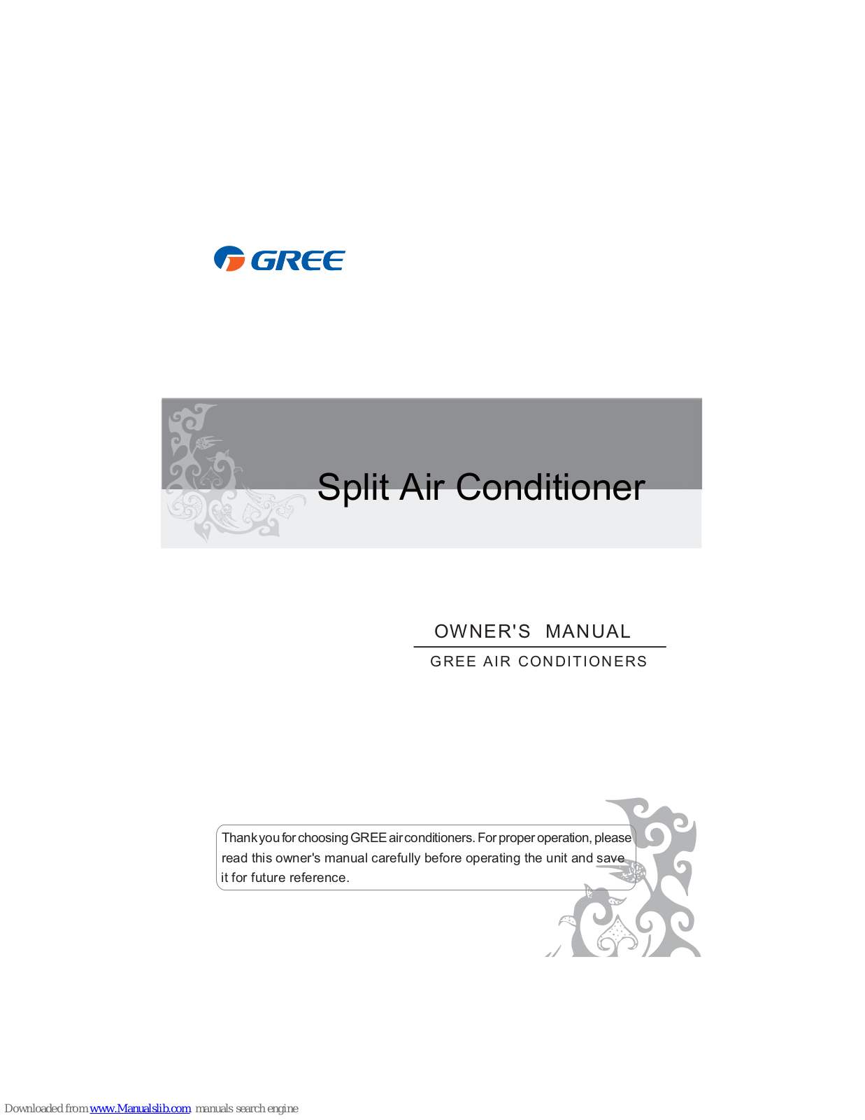 Gree EVO Series Owner's Manual - ManualMachine.com