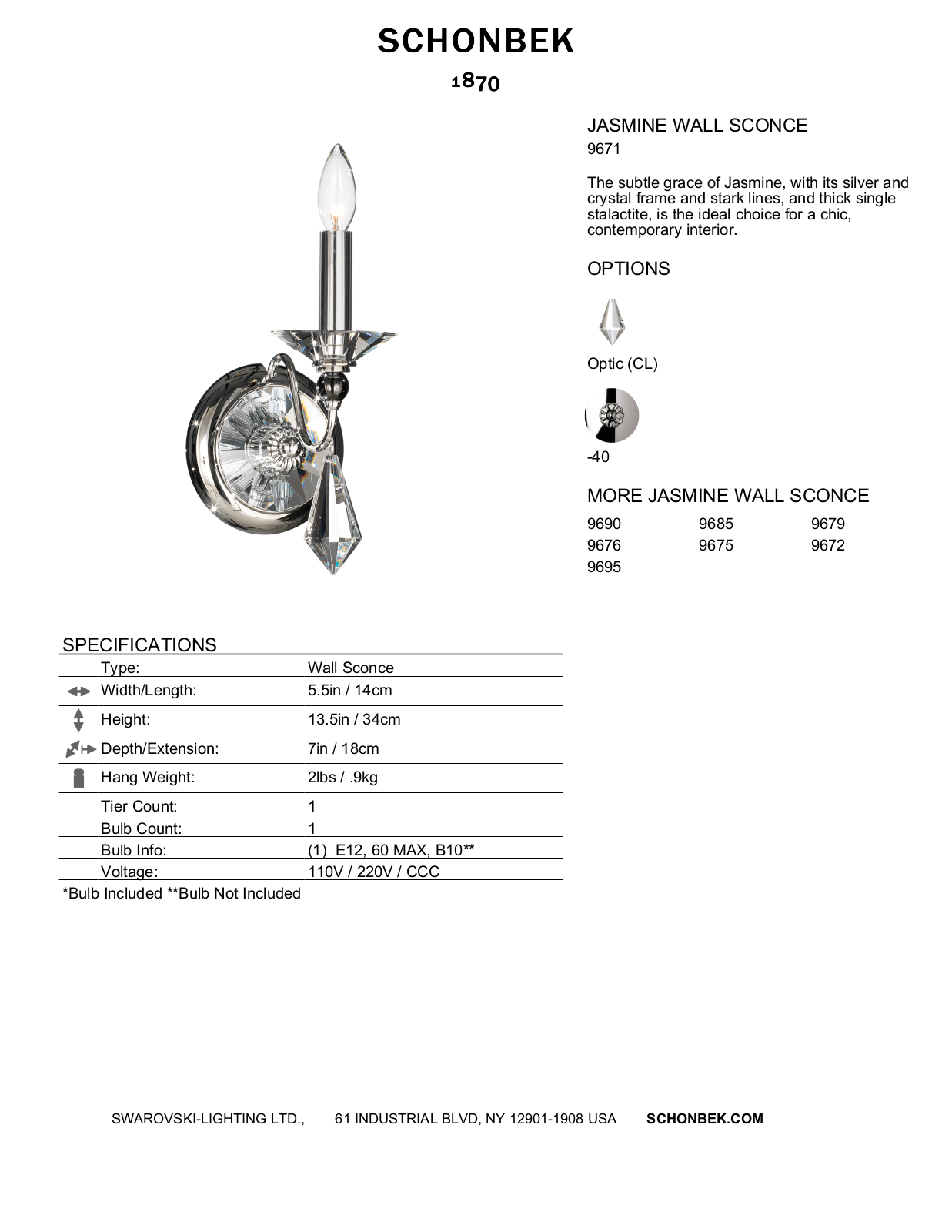 Schonbek SOC1572 Specifications - ManualMachine.com