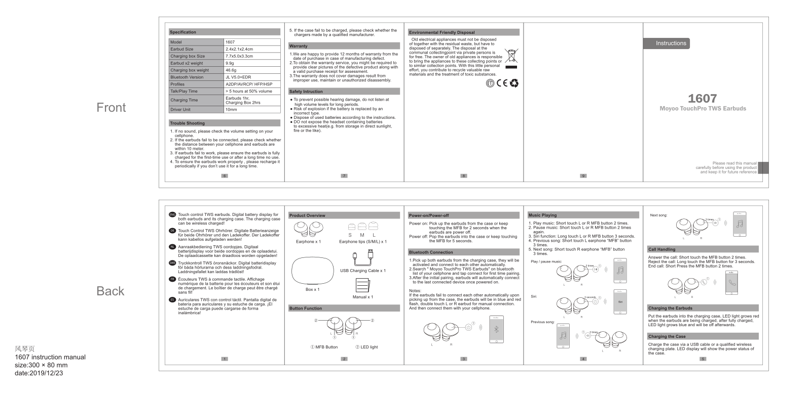 Moyoo TouchPro TWS Earbuds User Manual