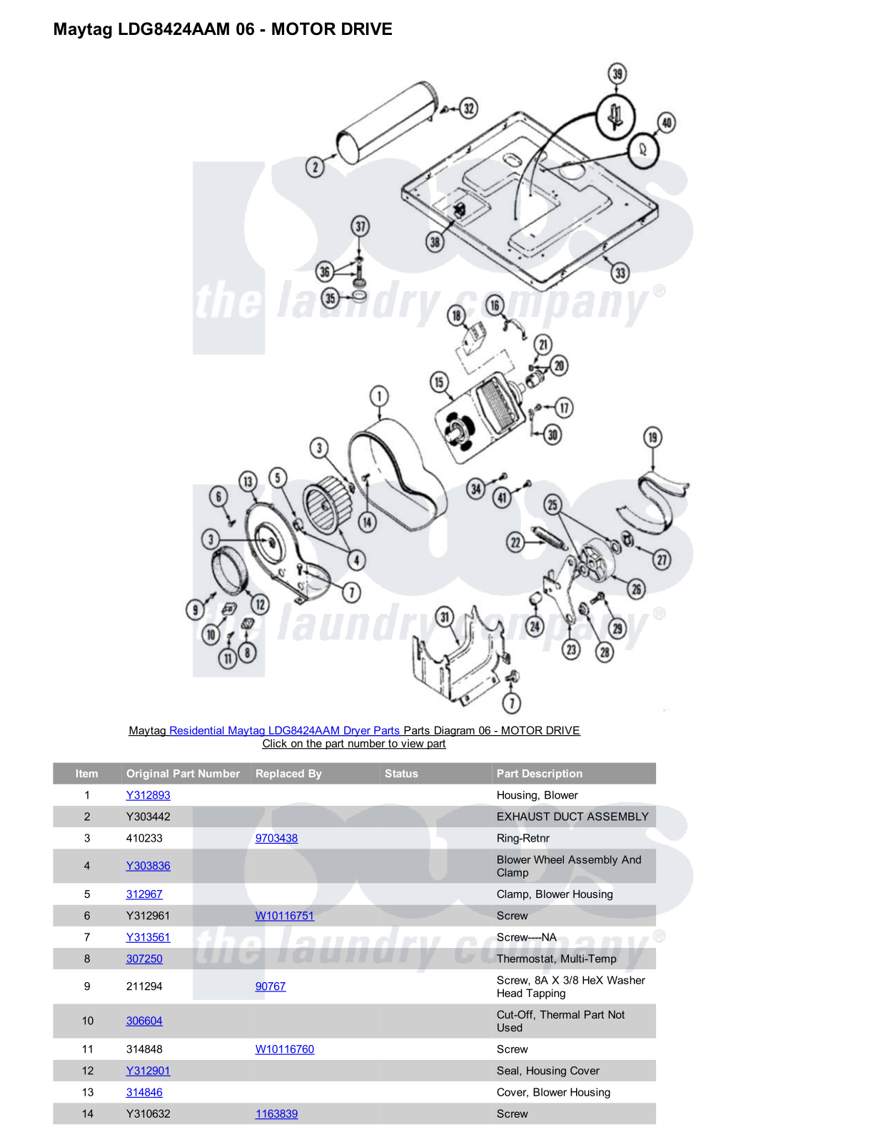 Maytag LDG8424AAM Parts Diagram