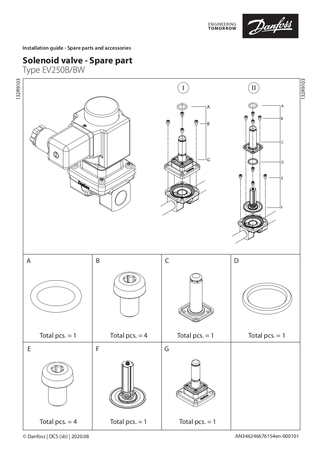 Danfoss EV250B, EV250BW Installation guide