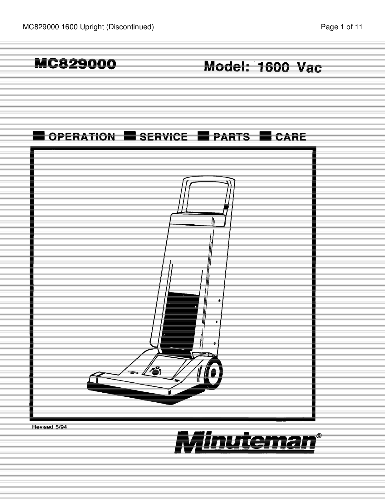 Minuteman 1600 User Manual - ManualMachine.com