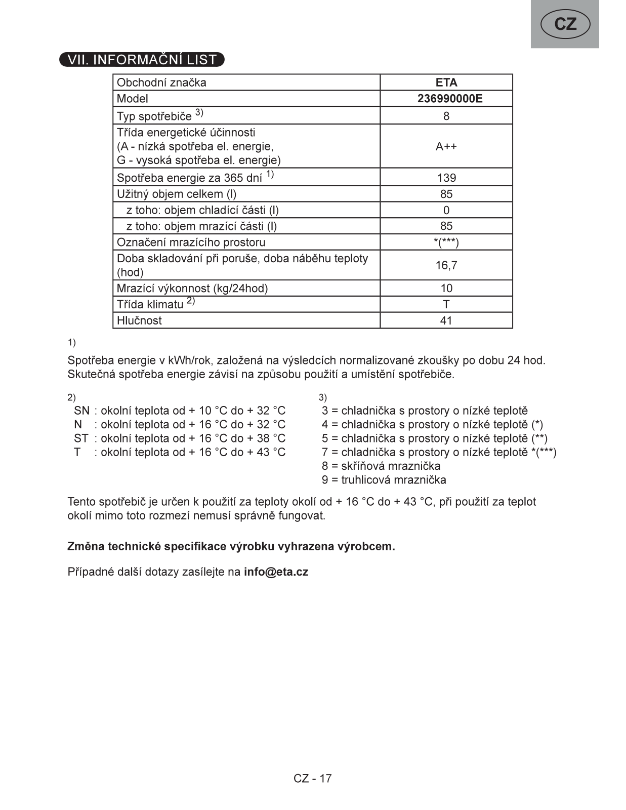 ETA 236990000E Information sheet