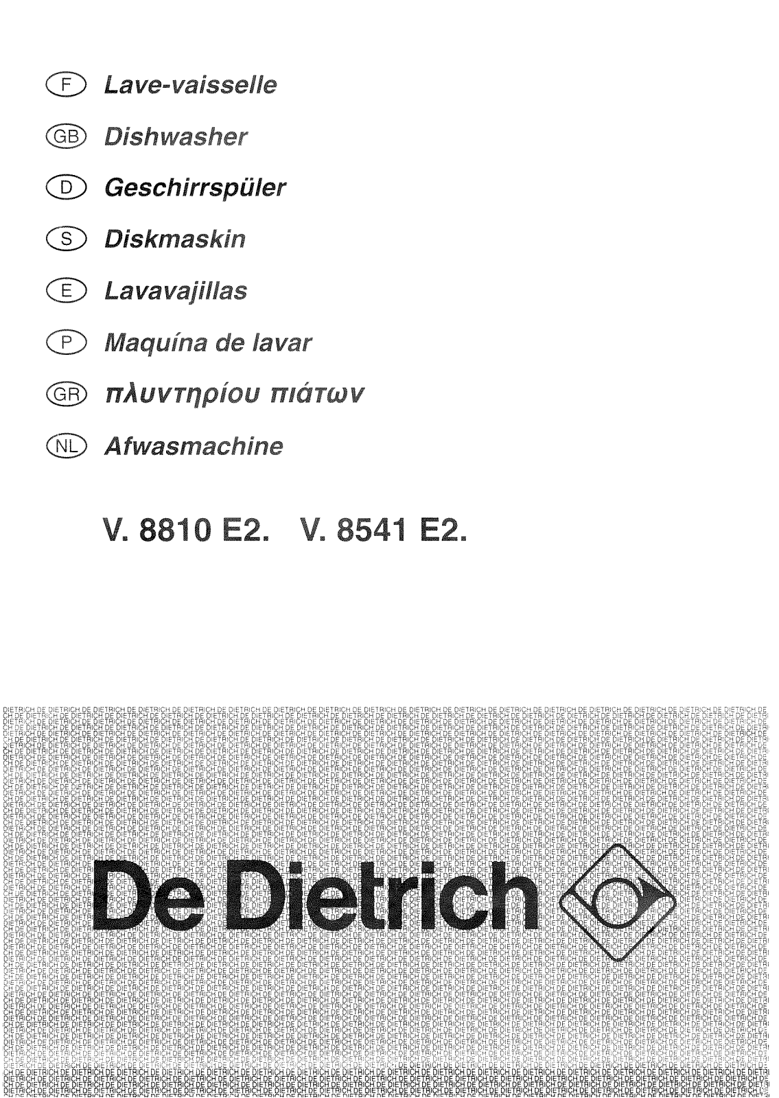 De dietrich VN8541E2, VW8810E2, VN8810E2, VN8931E2, VW8541E2 User Manual