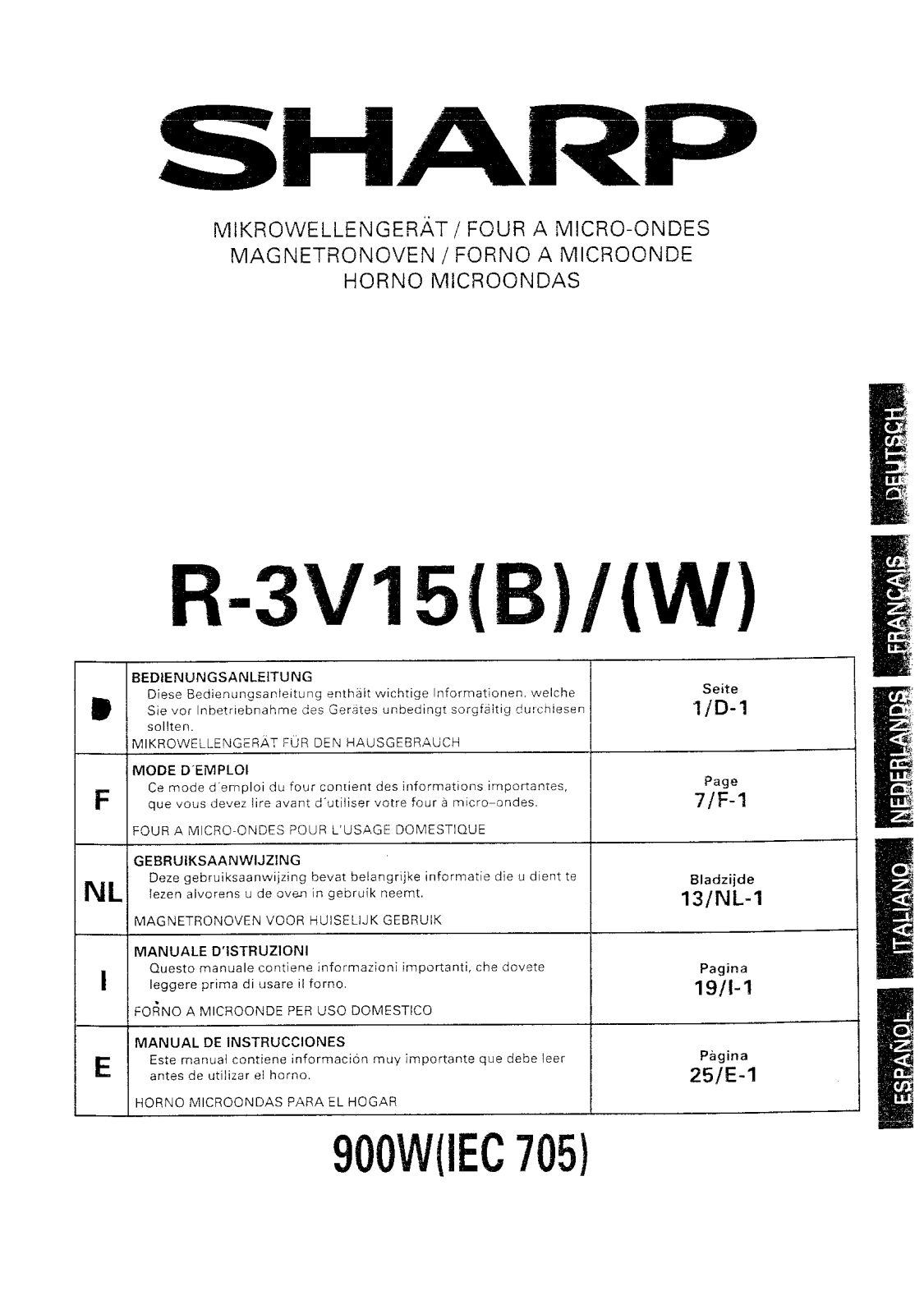 Sharp R-3V15 User Manual