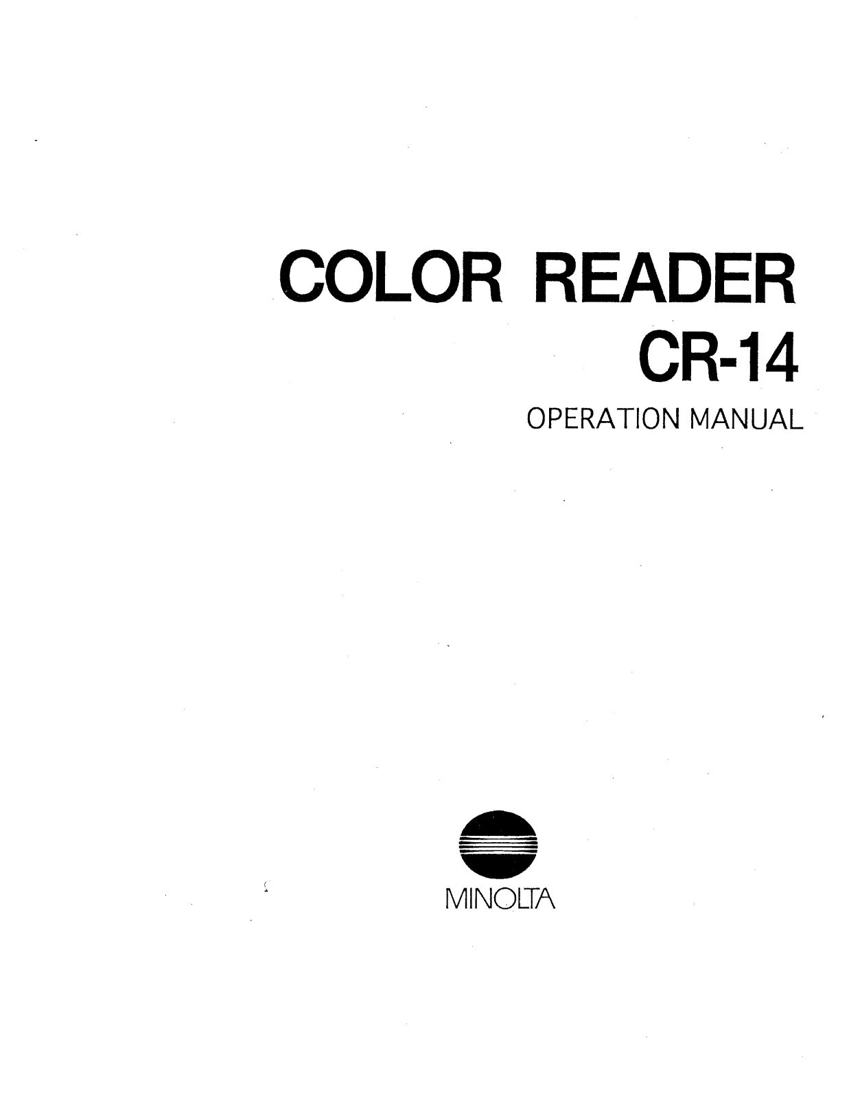 Konica CR-14 User Manual