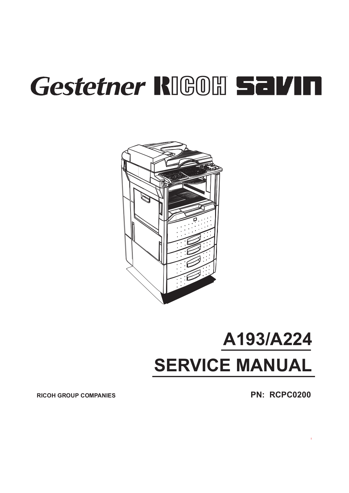 Ricoh A 250, A 200 Service Manual