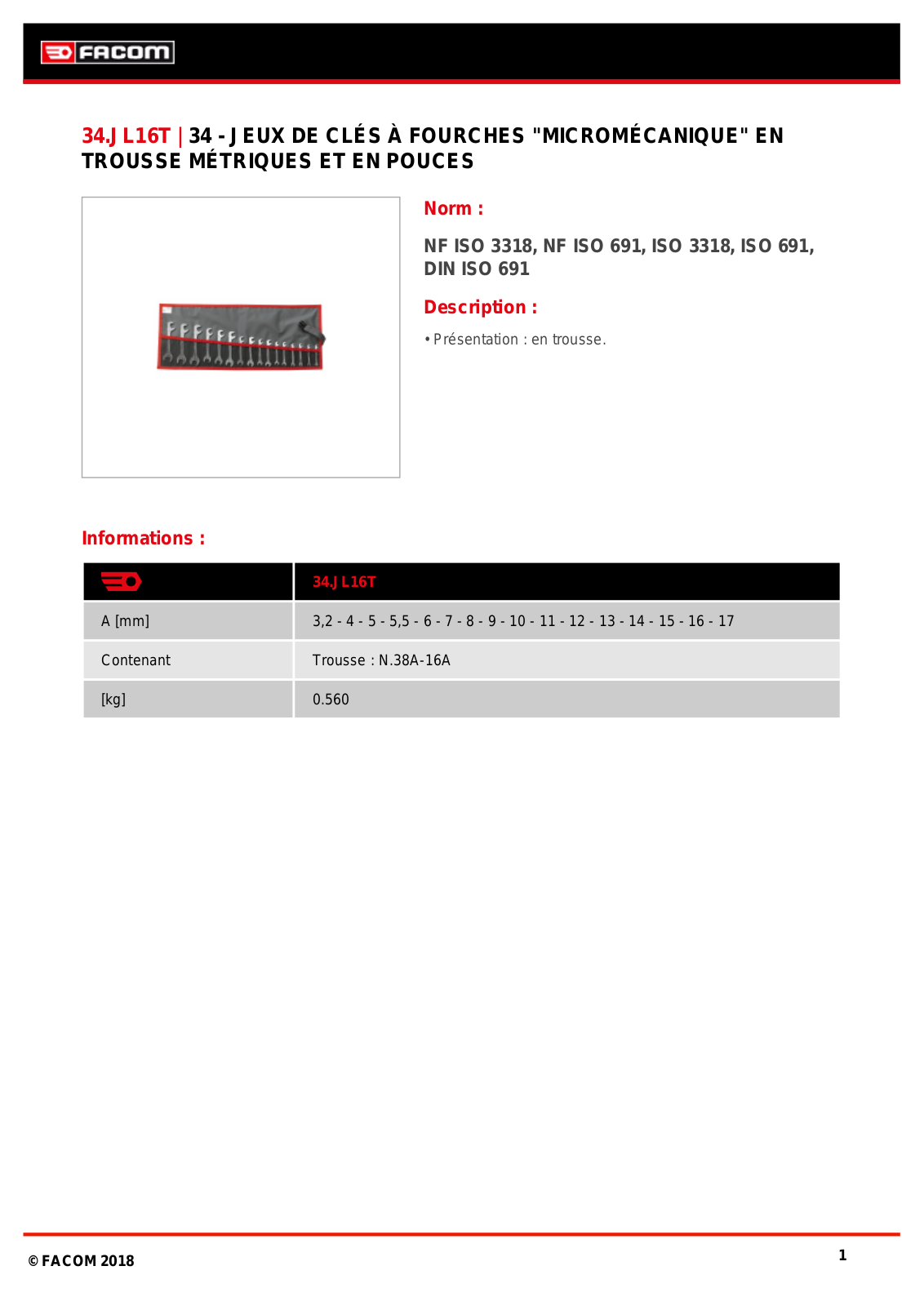 Facom 34.JL16T Specification - ManualMachine.com