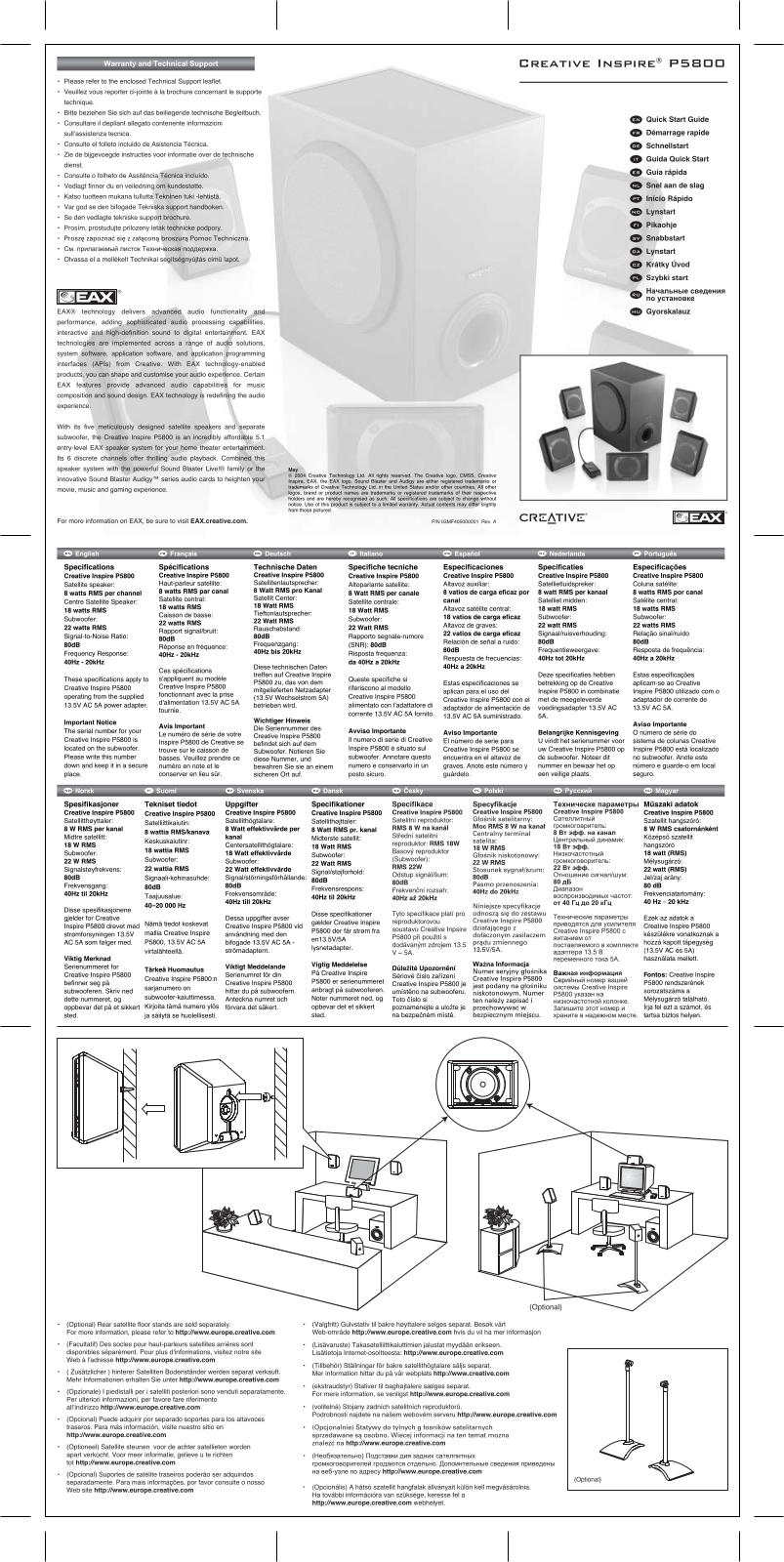 CREATIVE P5800 User Manual