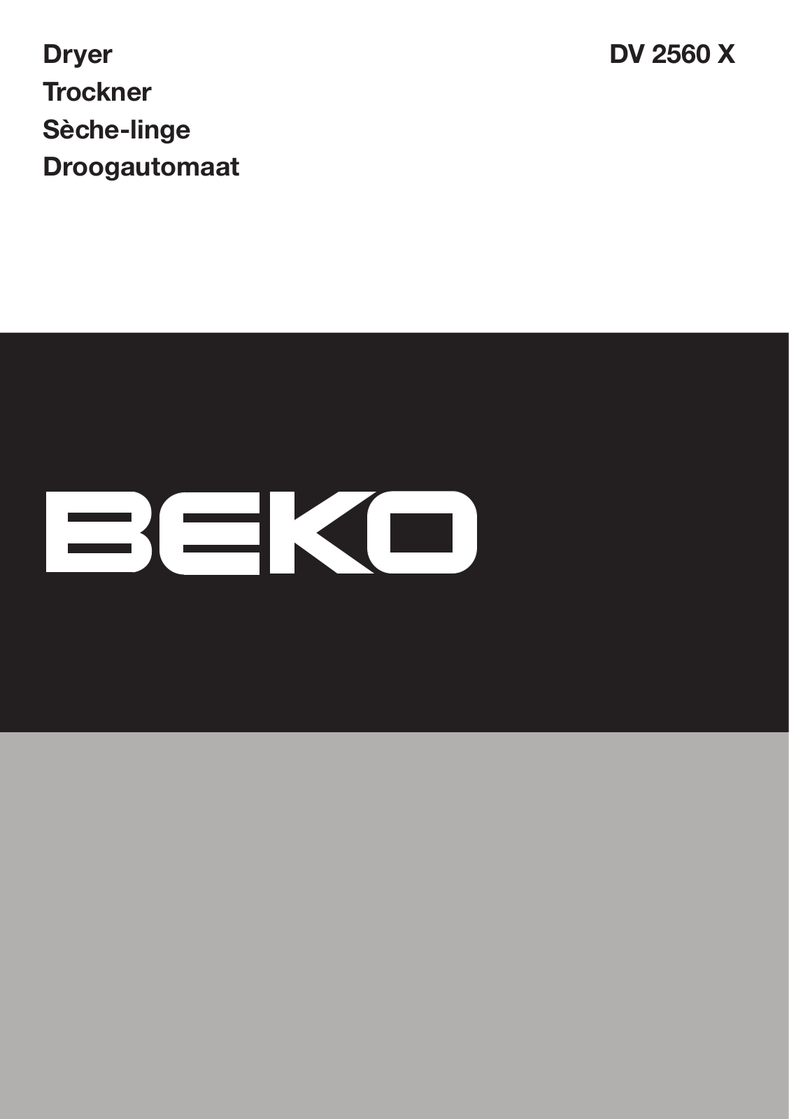 BEKO DV2560 User Manual