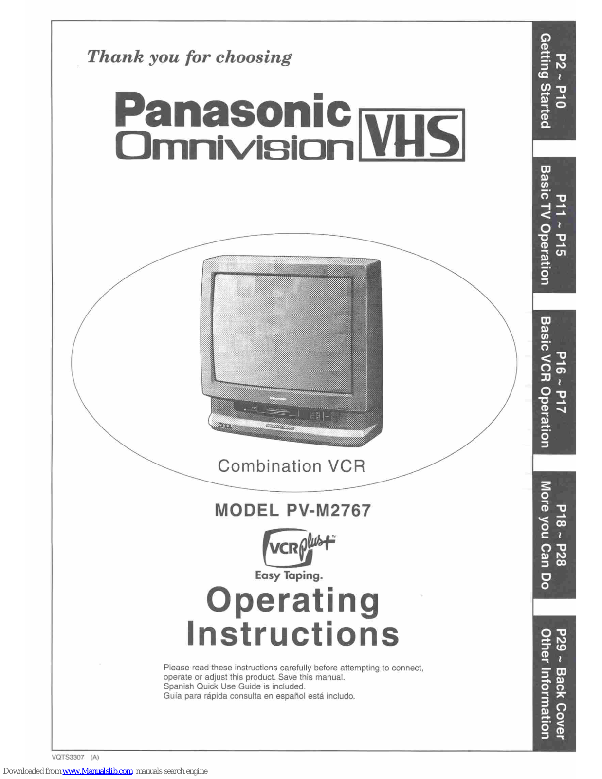 Panasonic OmniVision PV-M2767 User Manual