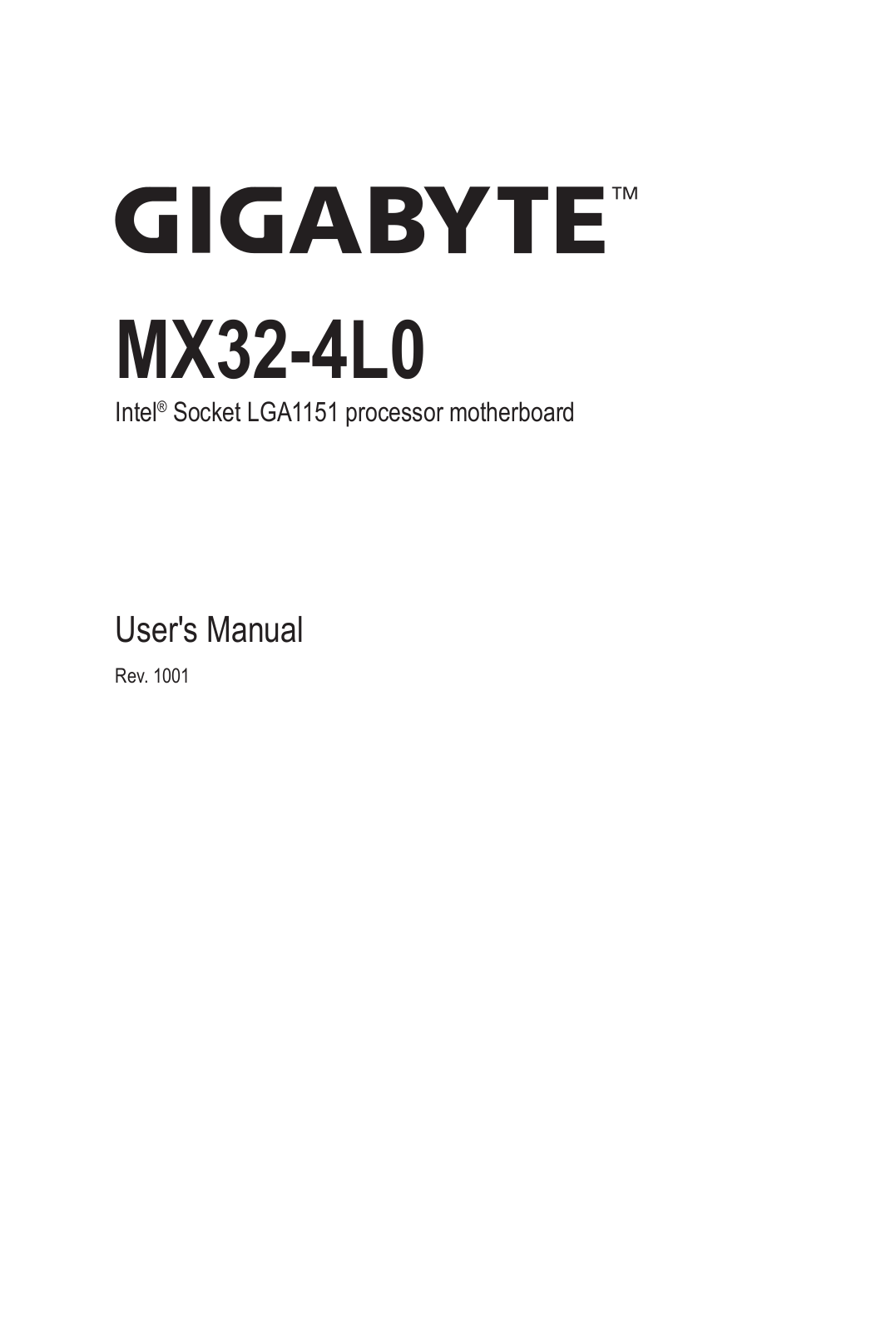 Gigabyte MX32-4L0 User Manual