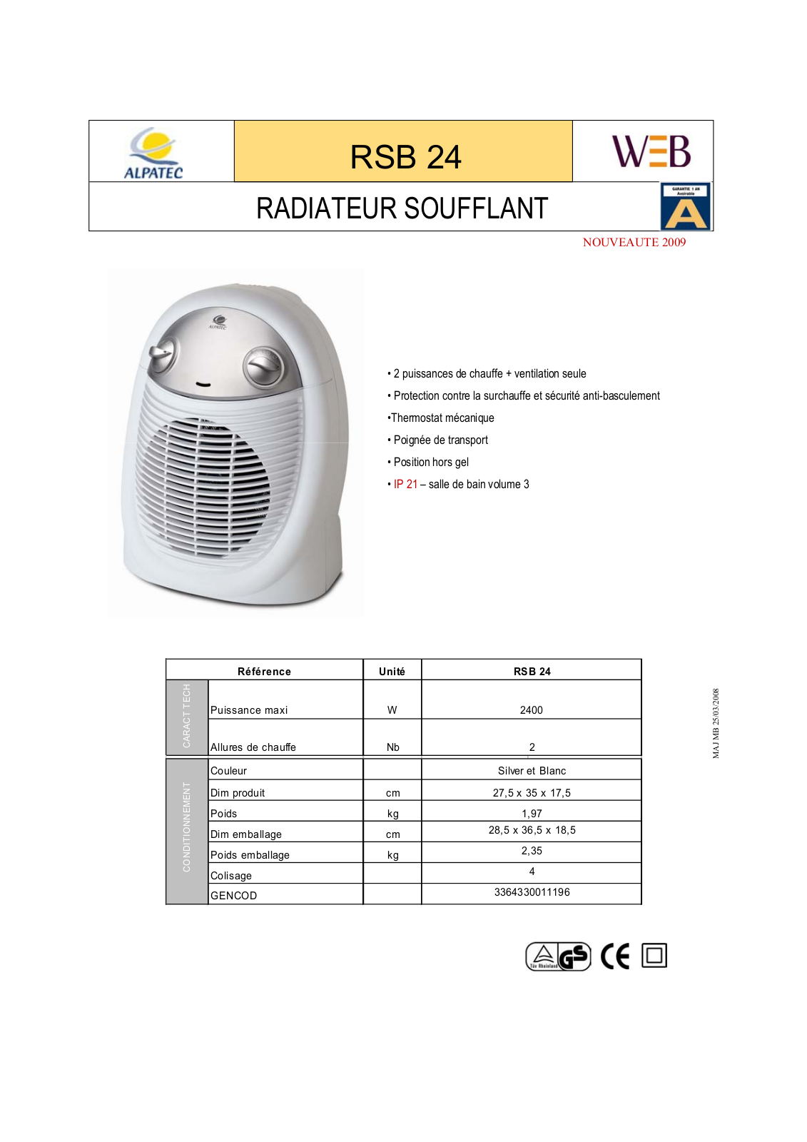 Alpatec RSB 24 DATASHEET