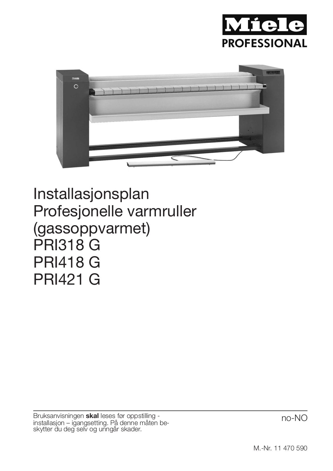 Miele PRI318 G, PRI418 G, PRI421 G Installation form