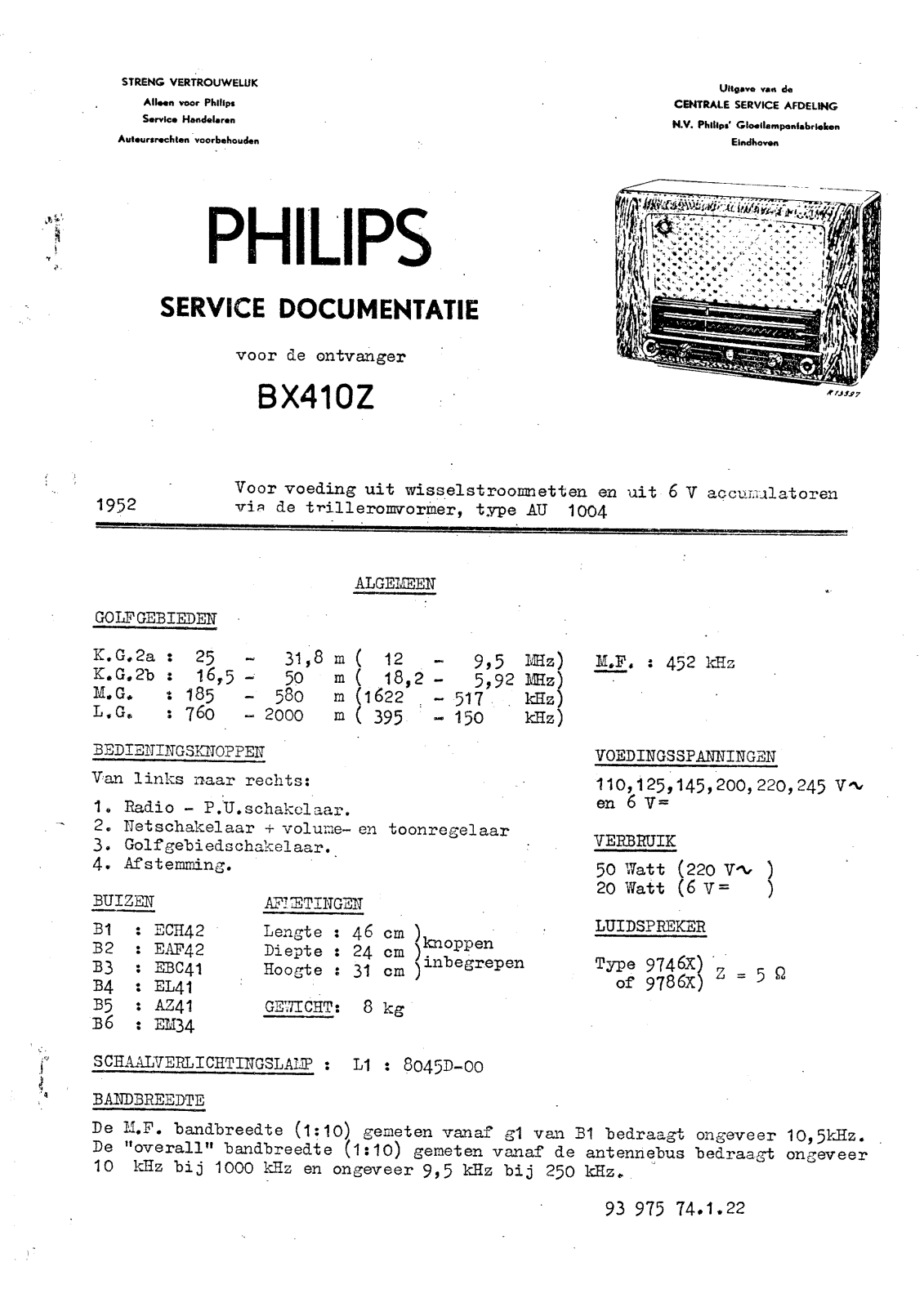 Philips BX-410-Z Service Manual