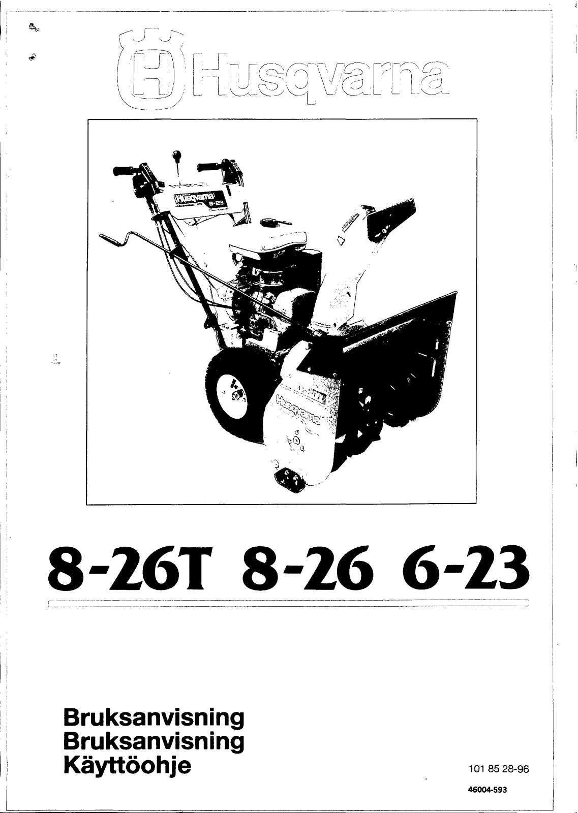 Husqvarna 8-26, 6-23, 8-26 T User Manual