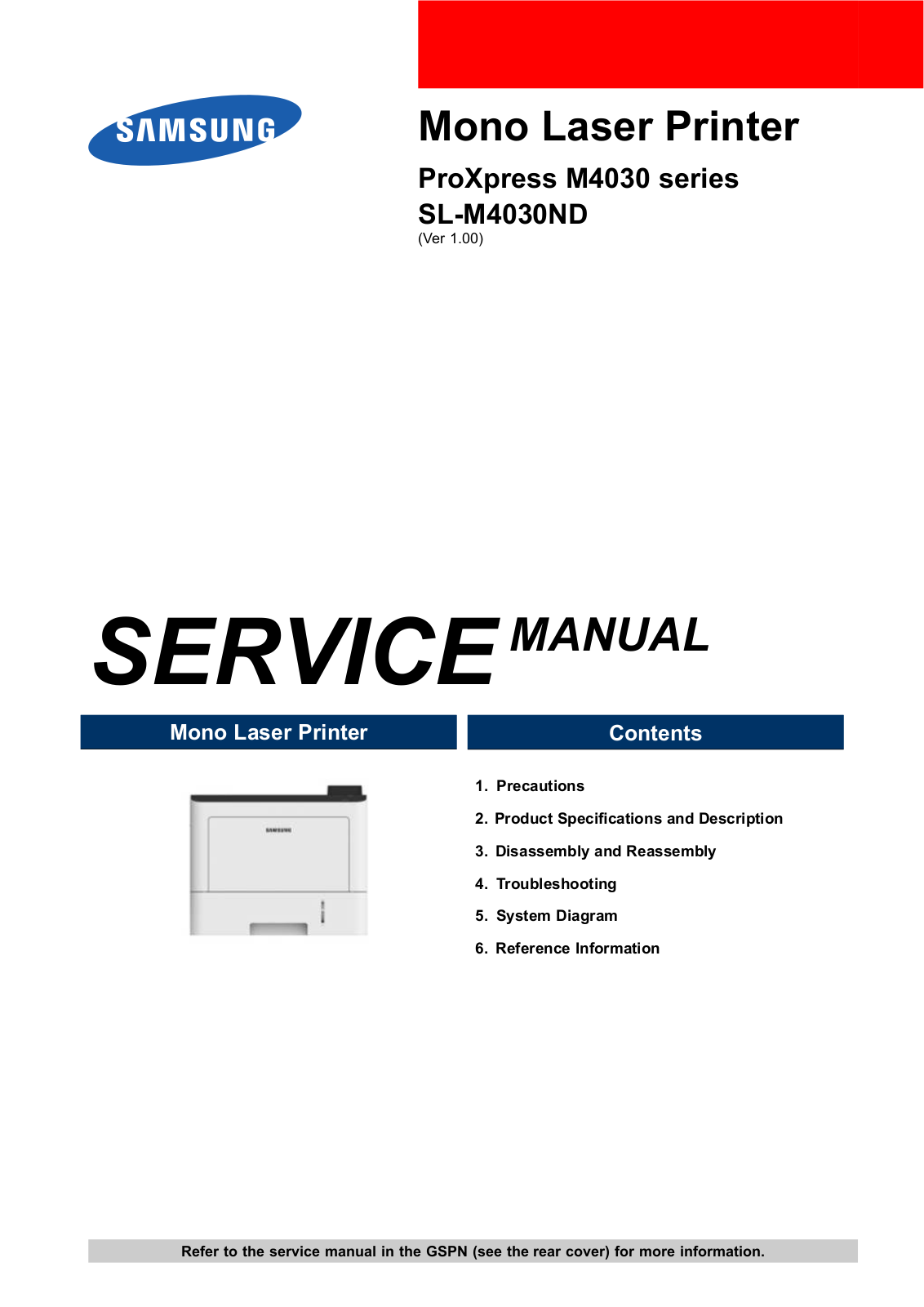 Samsung SL-M4030ND, M4030 Service Manual