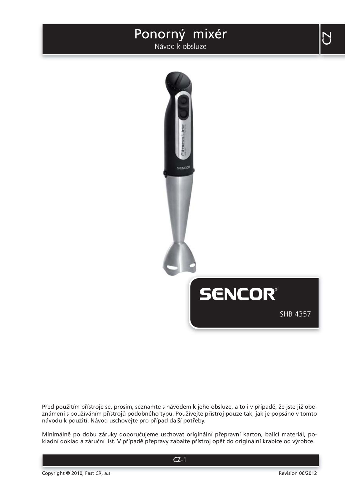 Sencor SHB 4357 User Manual