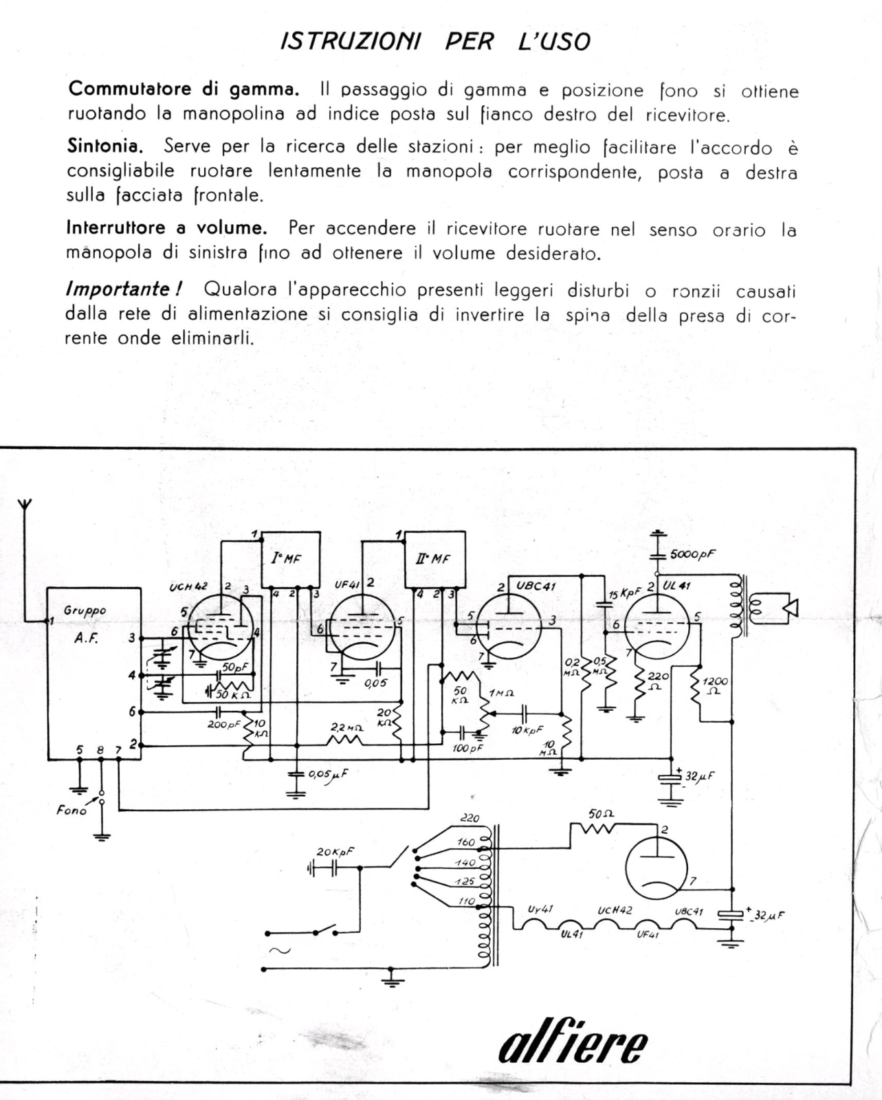 Alfa Radio alfiere schematic