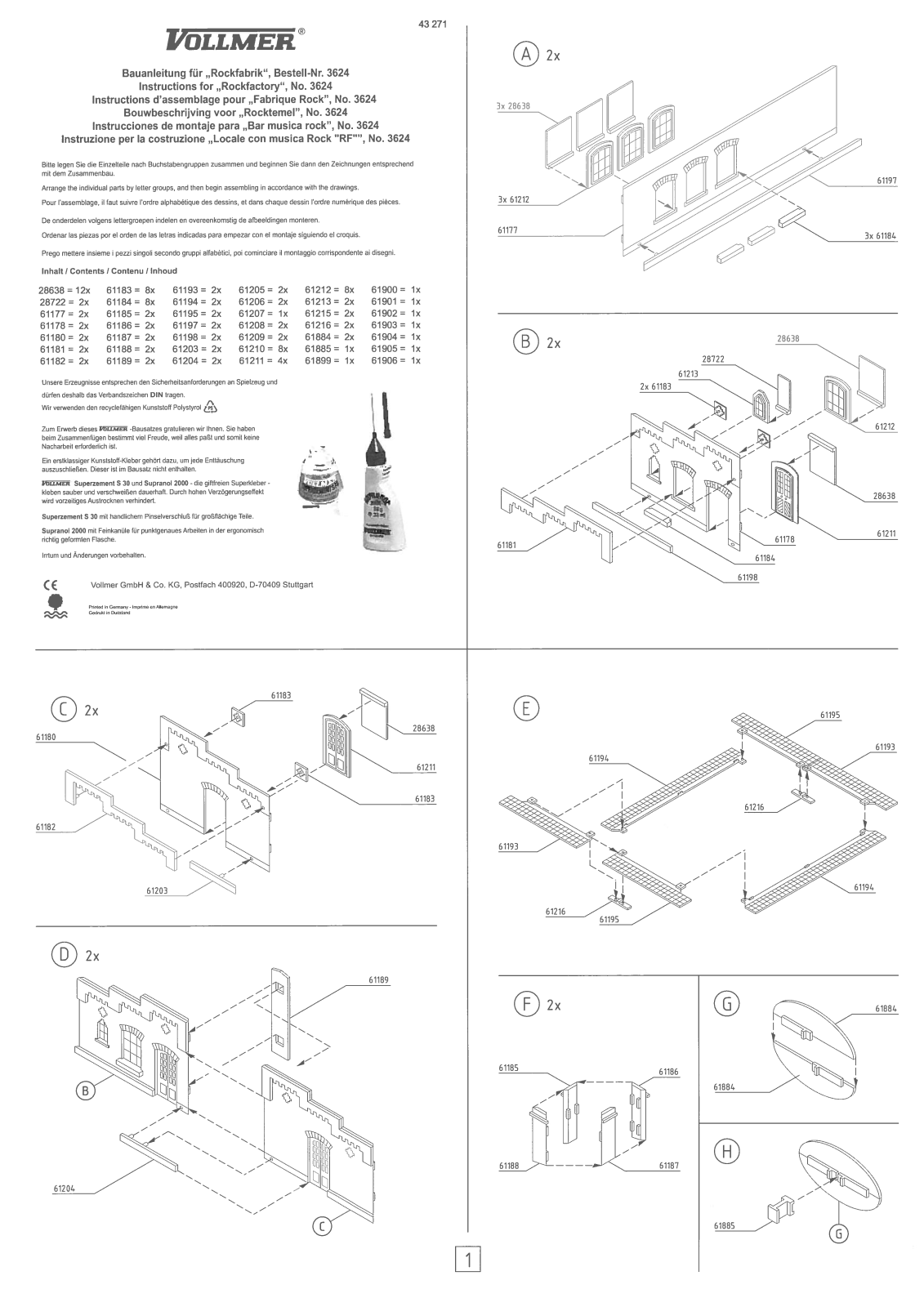 Vollmer 3624 Instructions