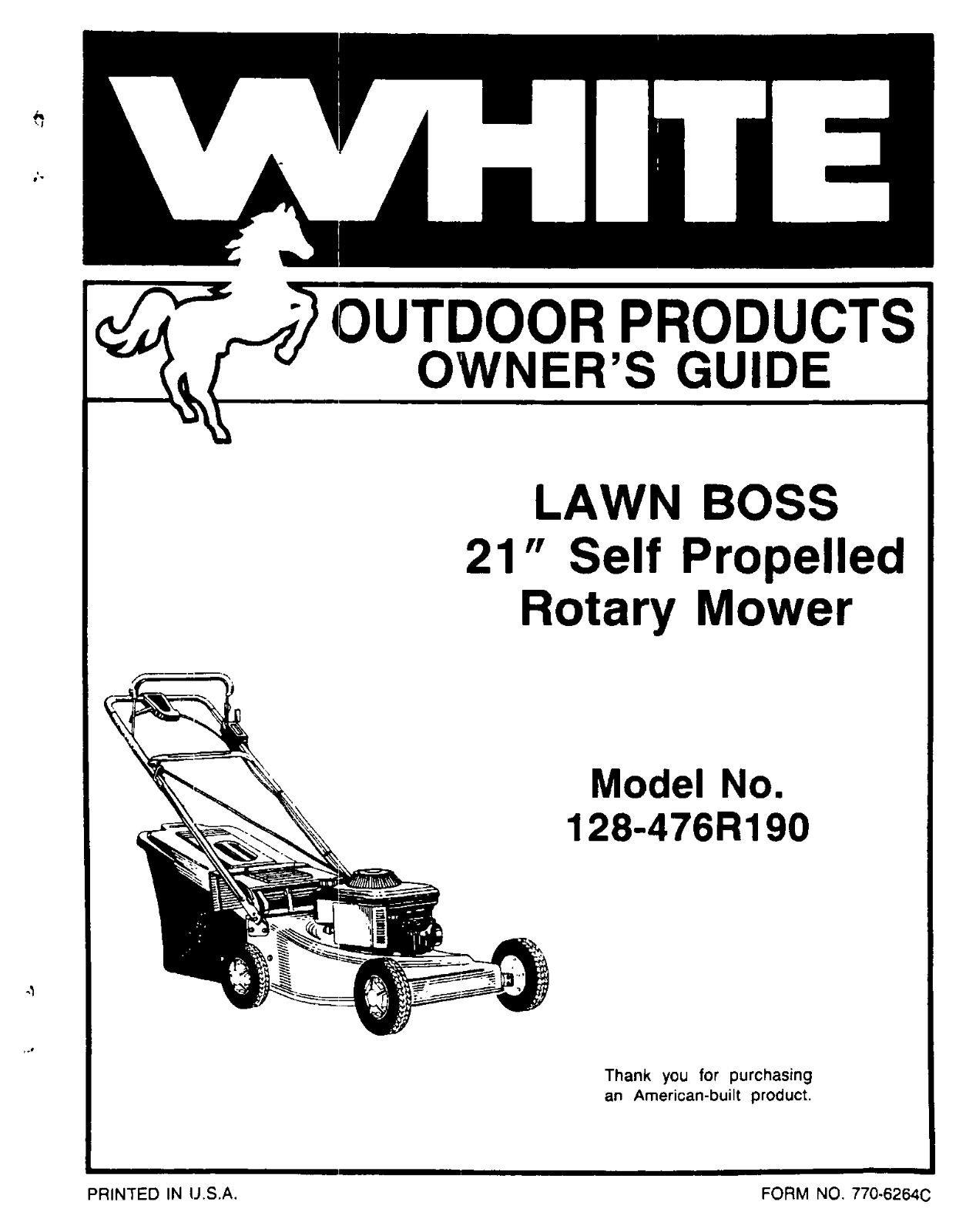 White 128-476R190 User Manual