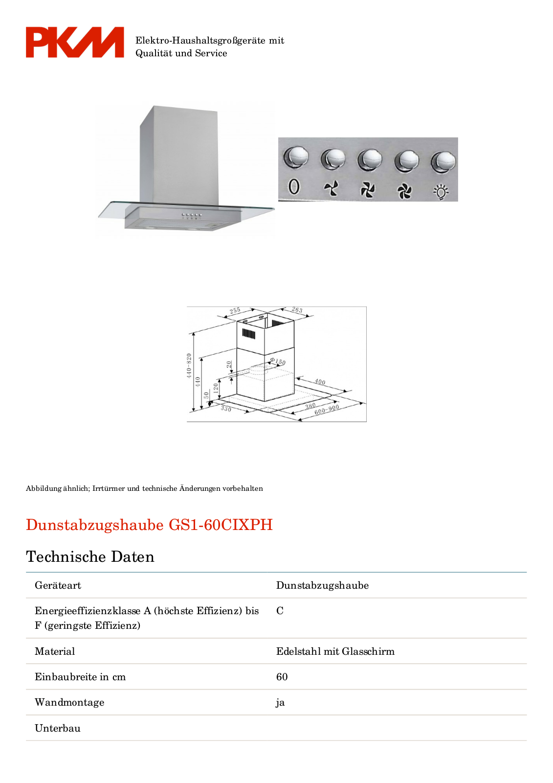 PKM GS1-60CIXPH User Manual