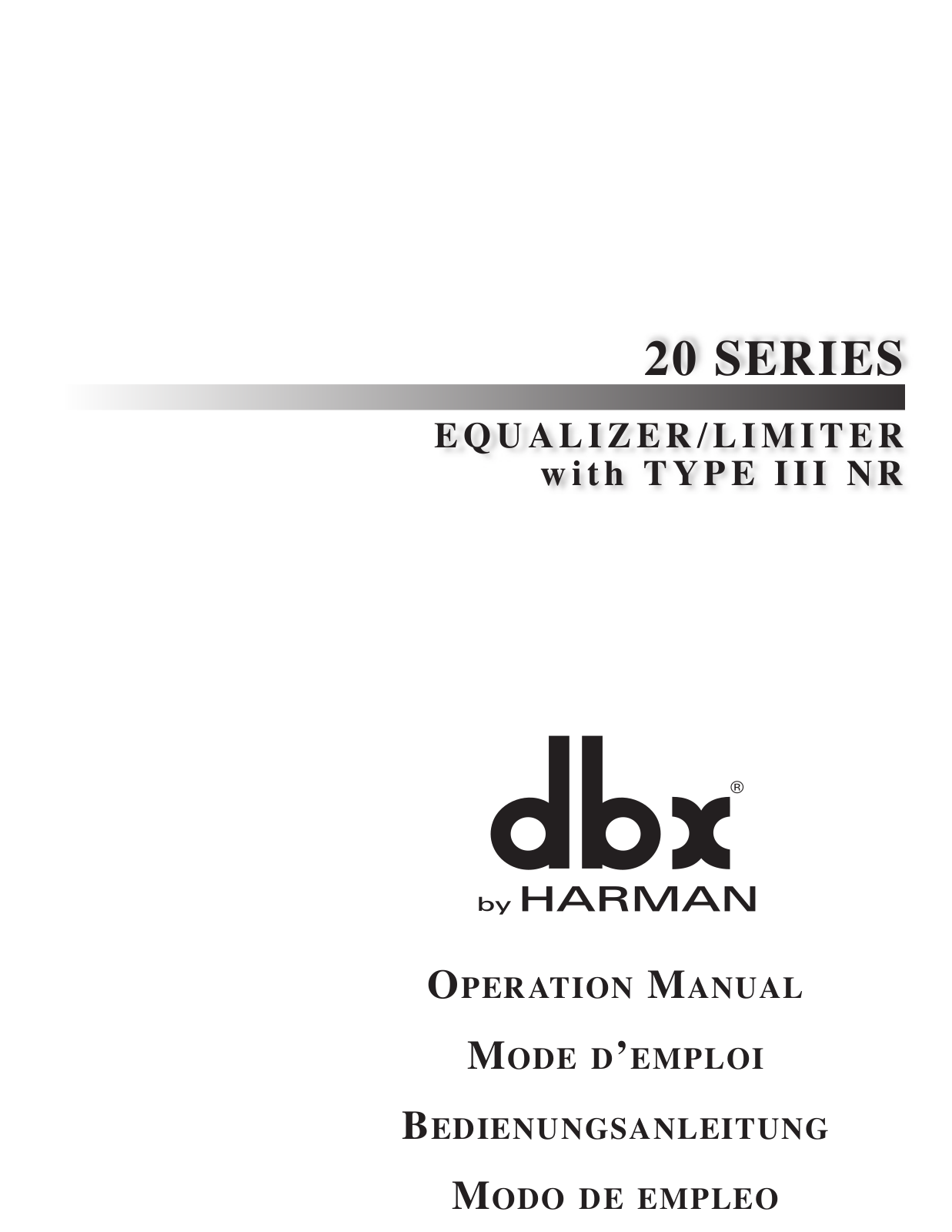 dbx 2031 User Manual