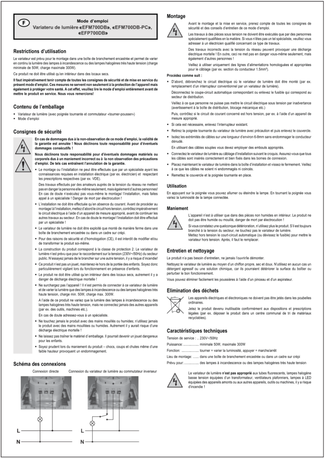 GAO EFM700DB, EFM700DB-PC, EFP700DB User guide