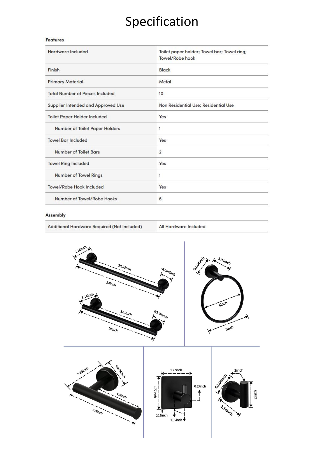 Tacoday TCOD1196 Specifications - ManualMachine.com
