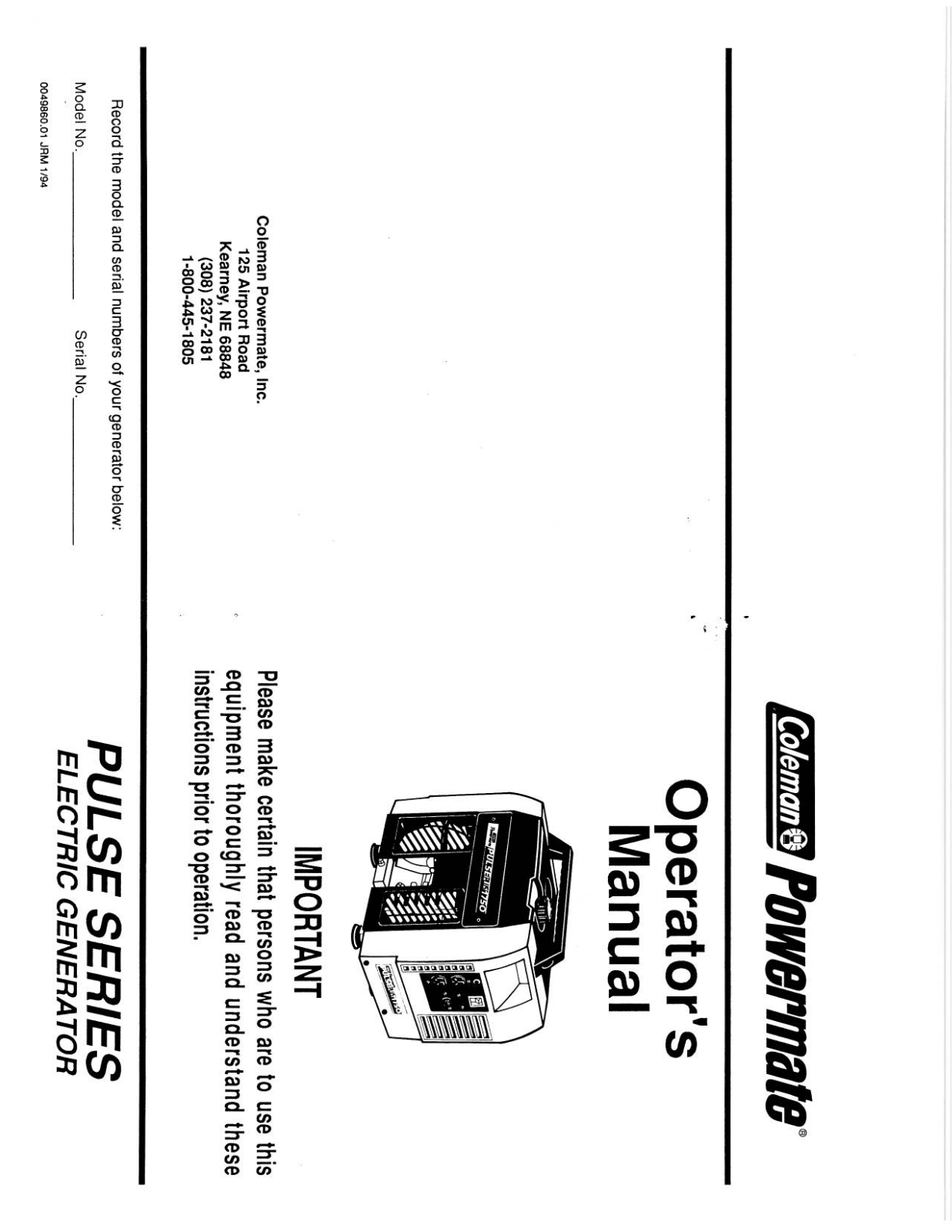 Powermate PL0401750 User Manual