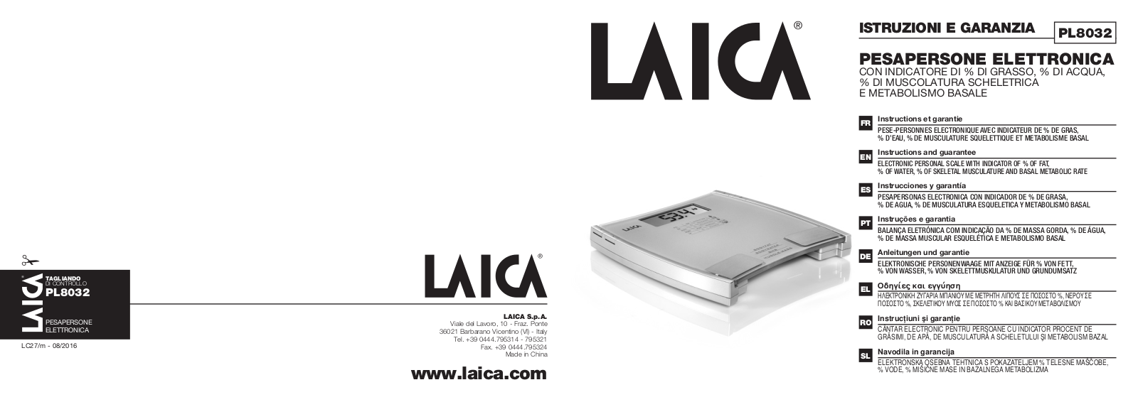LAICA PL 8032 User Manual