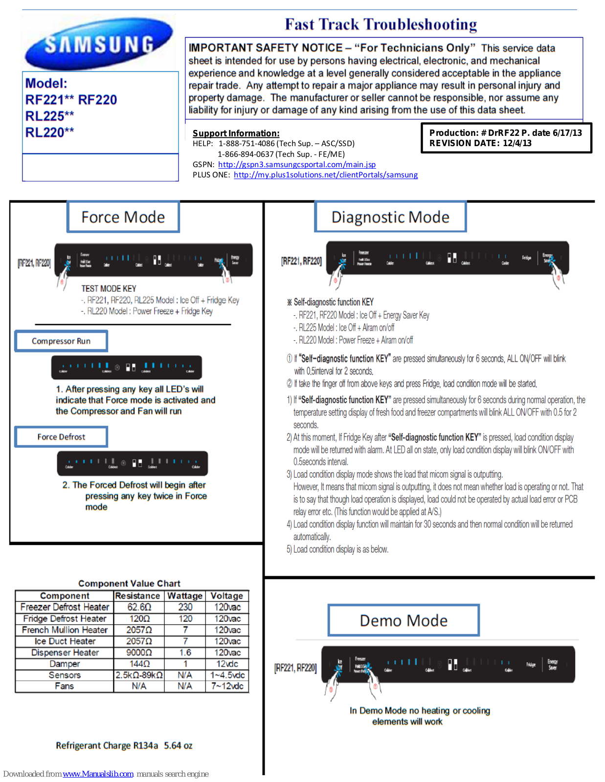 Samsung rf221 series, rf220 series, rl225 series, rl220 series Fast Track Troubleshooting