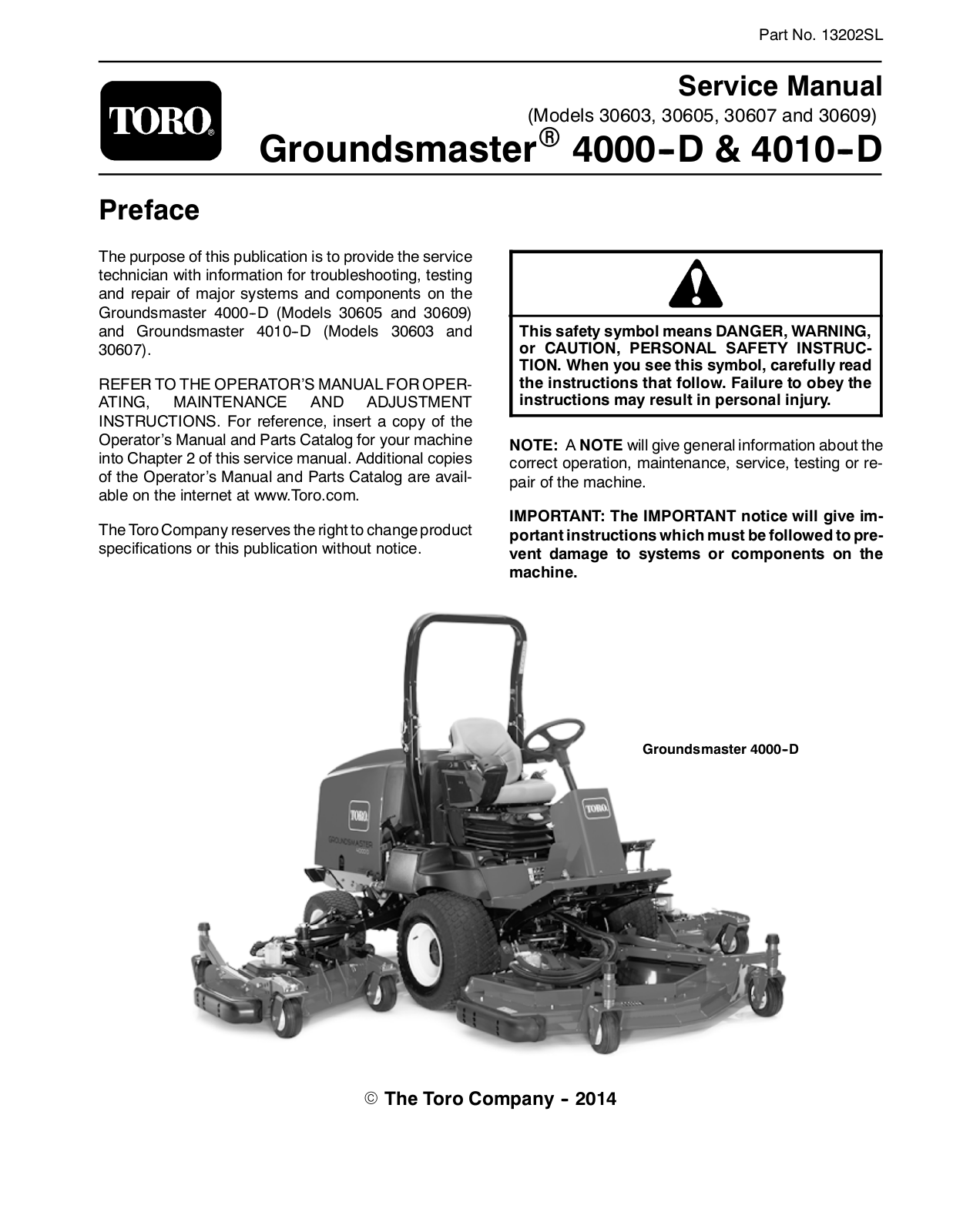 Toro 30607, 30603, 30605, 30609 User Manual