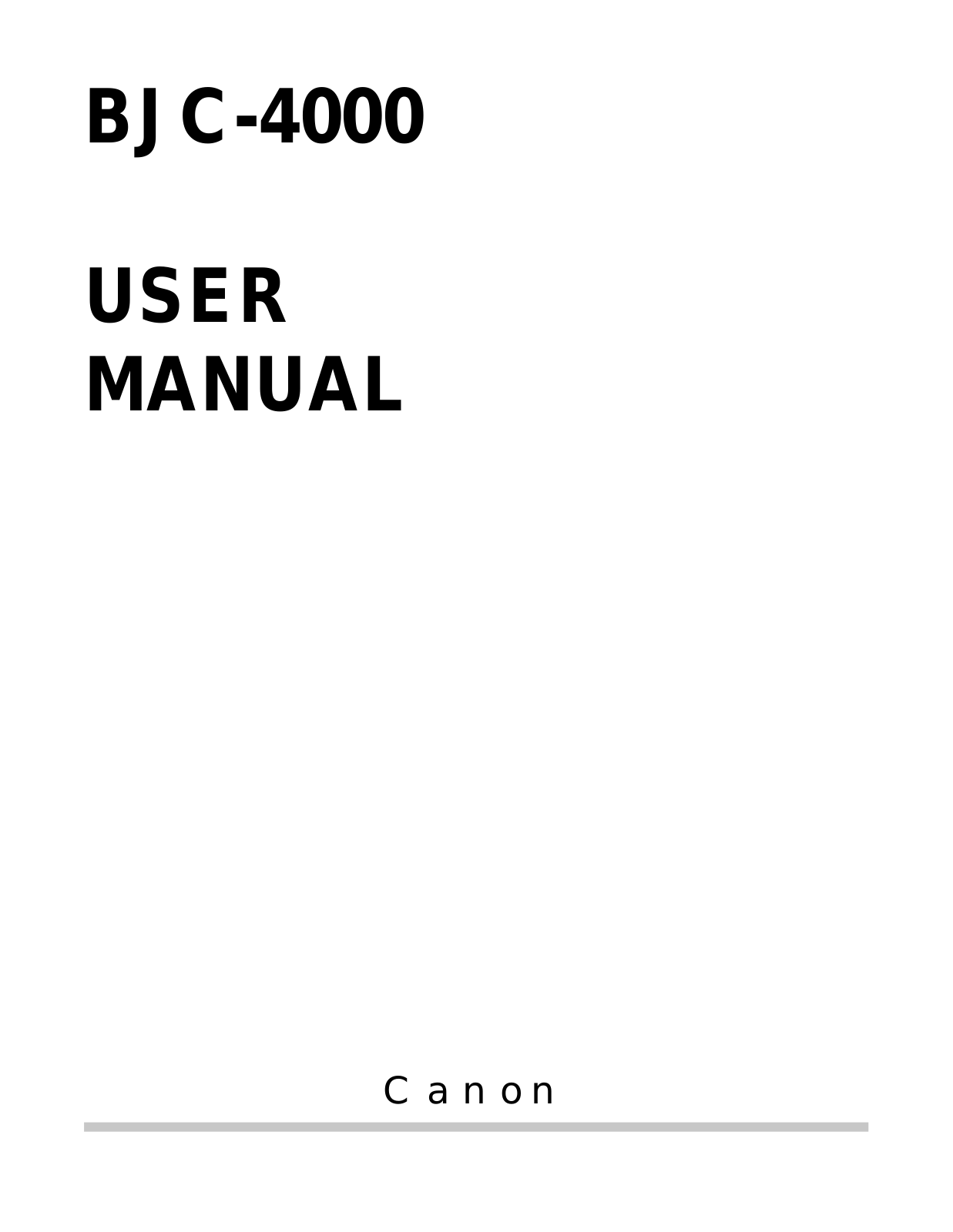 Canon BJC-4000 User Manual