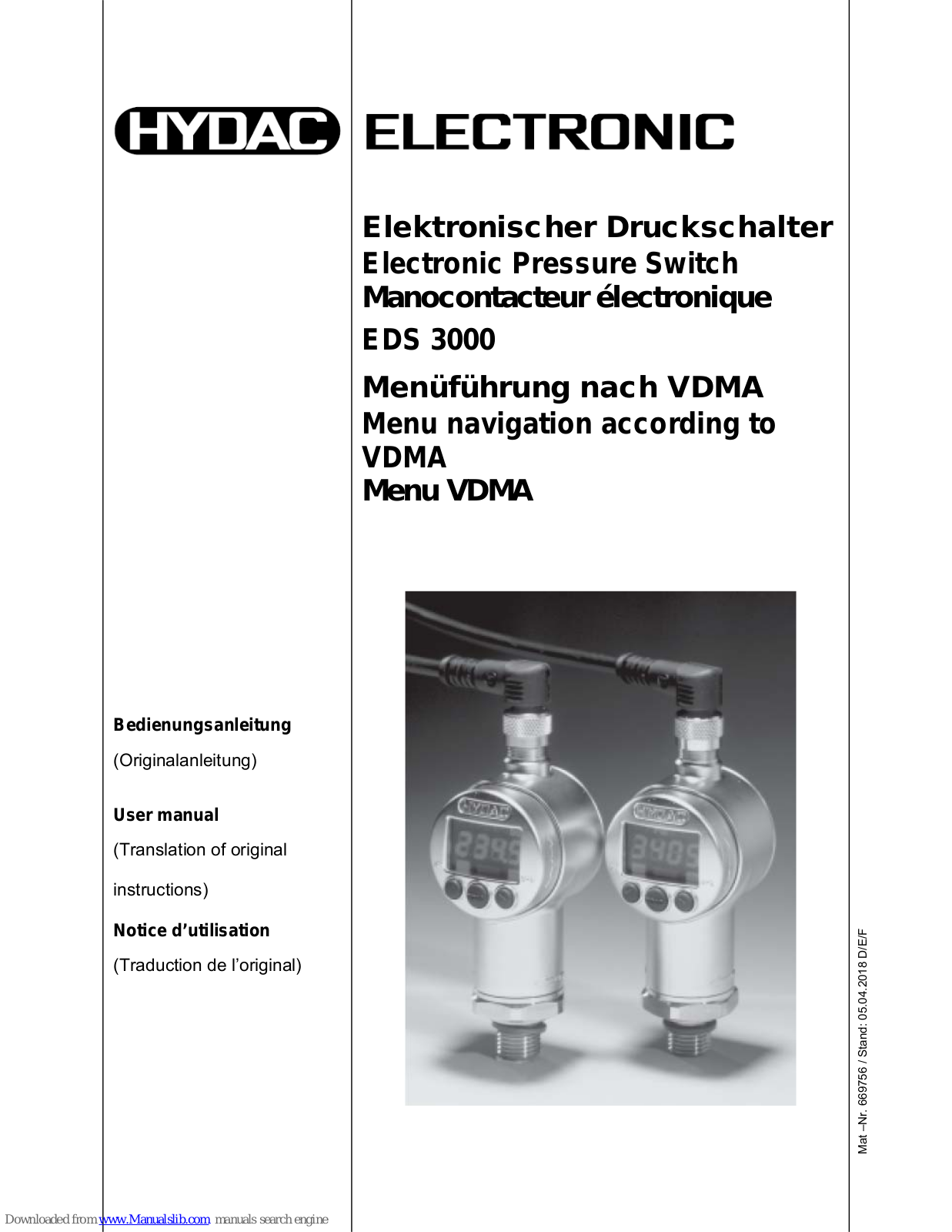 Hydac EDS 3000 User Manual